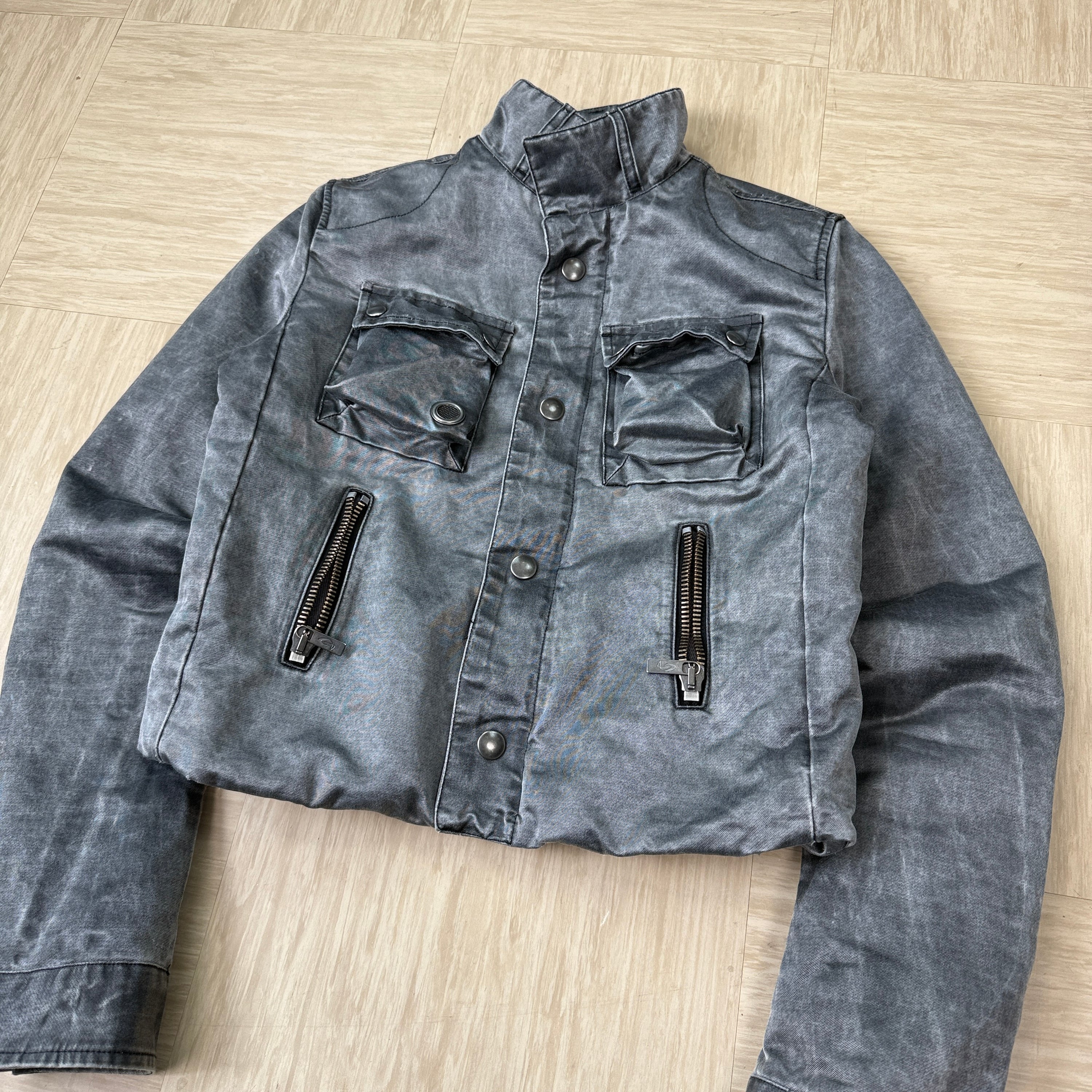Diesel 2000's cropped high collar 3D cargo pocket jacket (M) wms