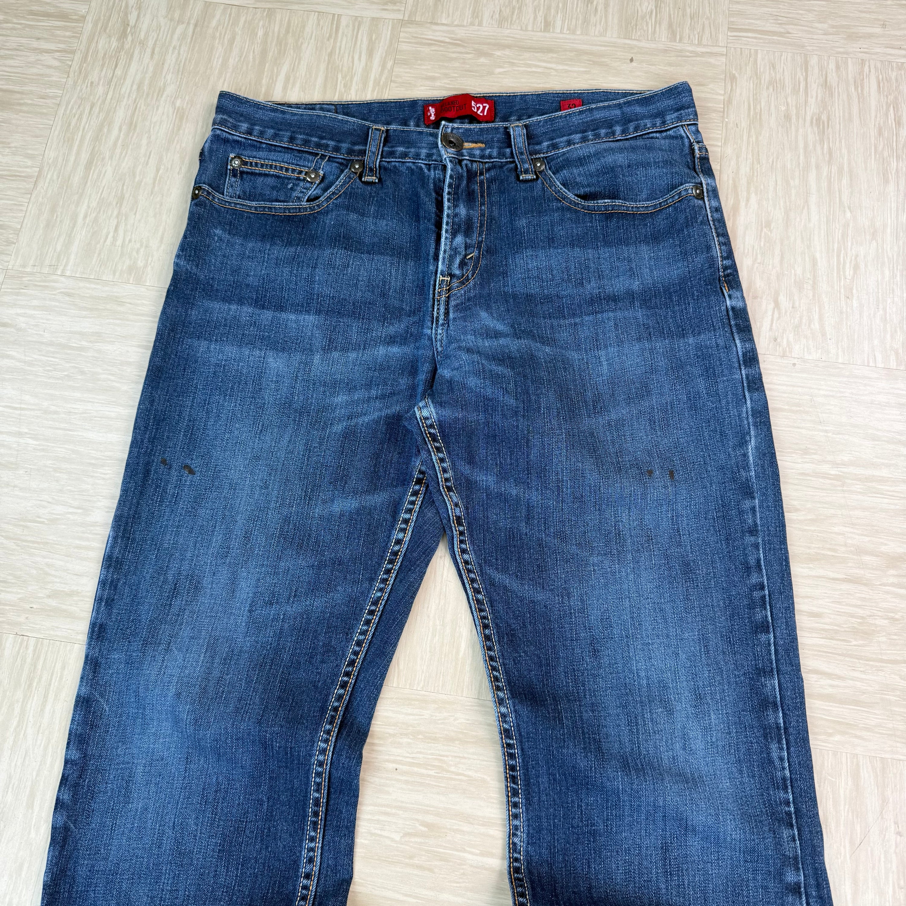 Levi's 527 2000's relaxed bootcut worn denim jeans (S)