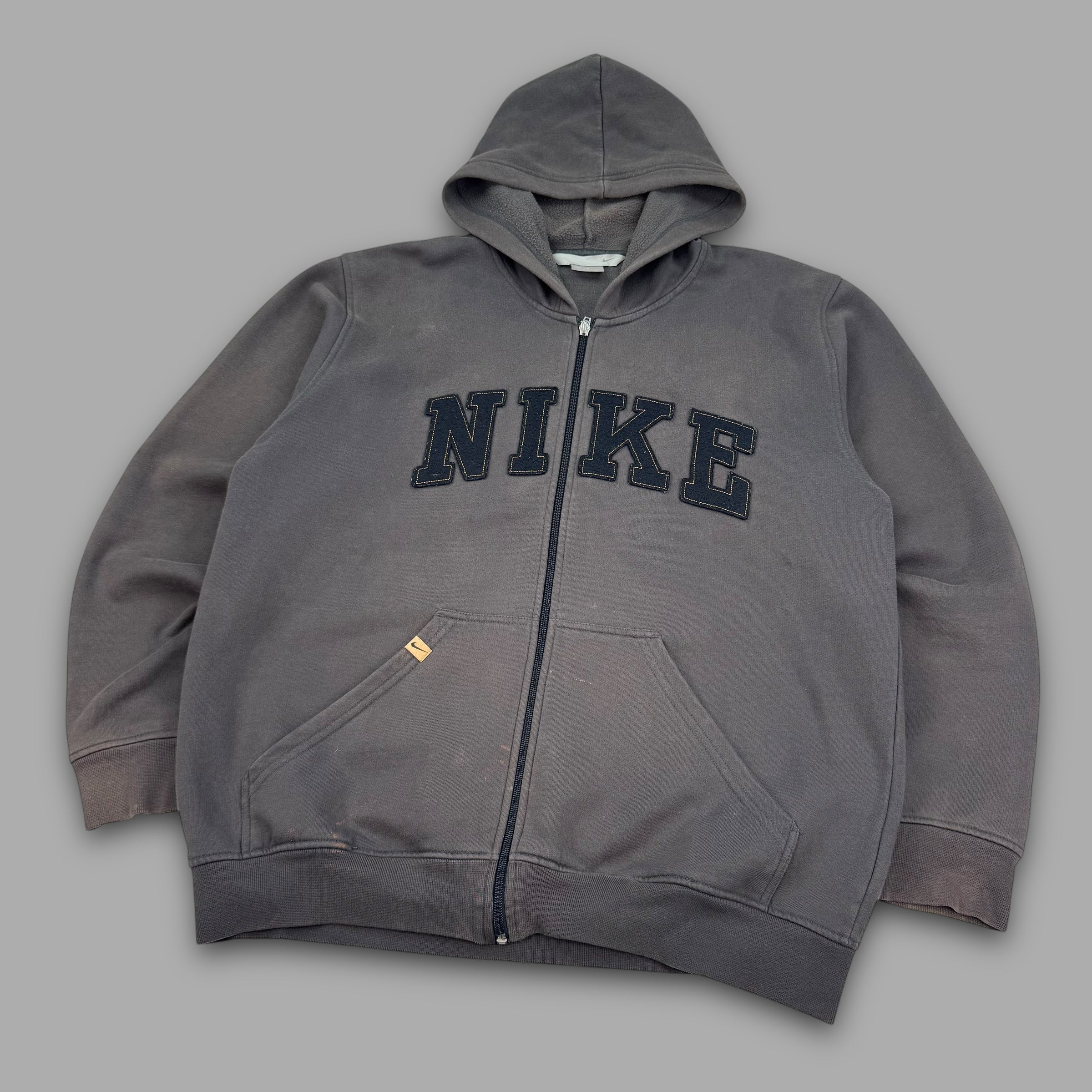 Nike 2000's graphic spellout embroidered zip up hoodie (M)