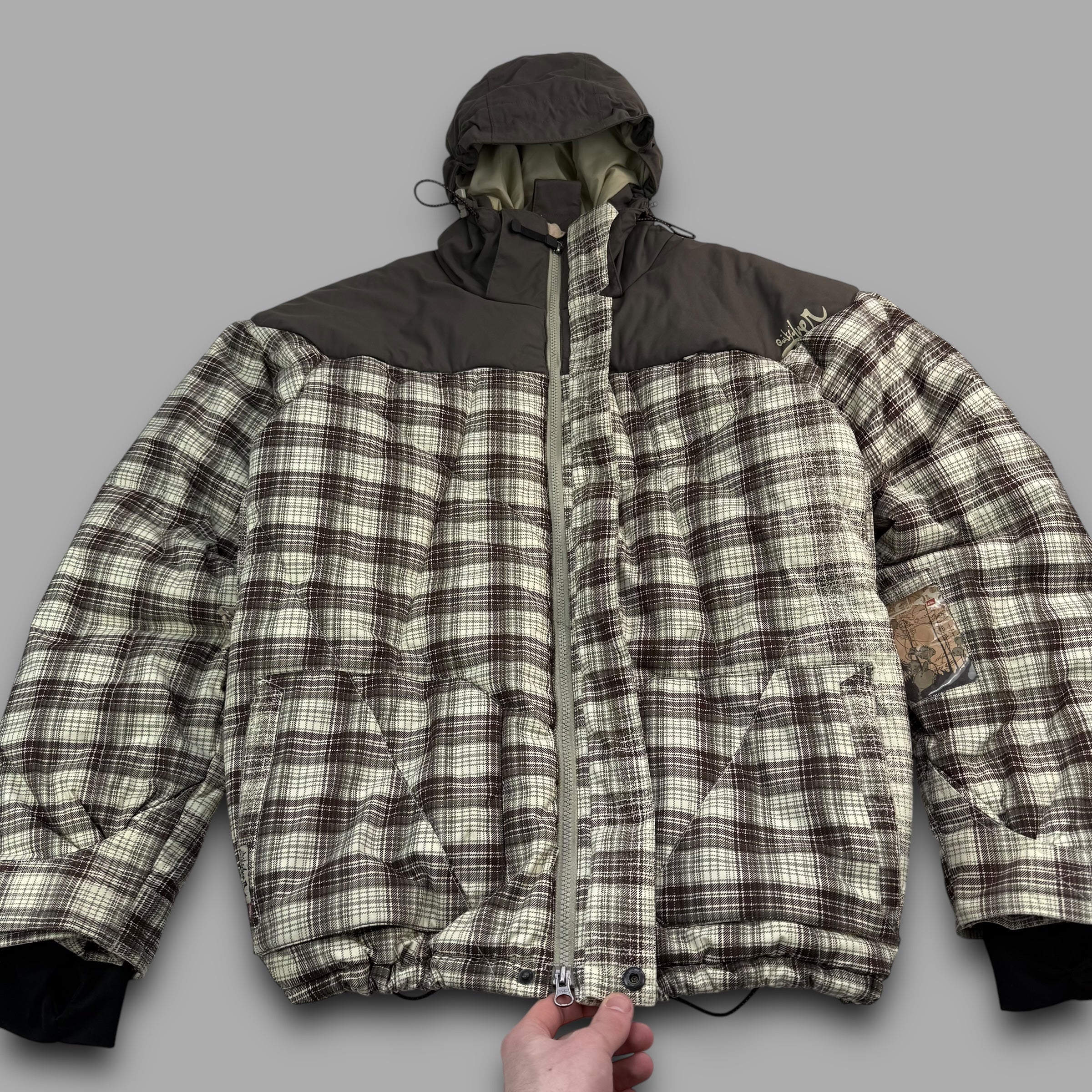 Quiksilver 2000's endurance series technical plaid ski puffer jacket (S-L)