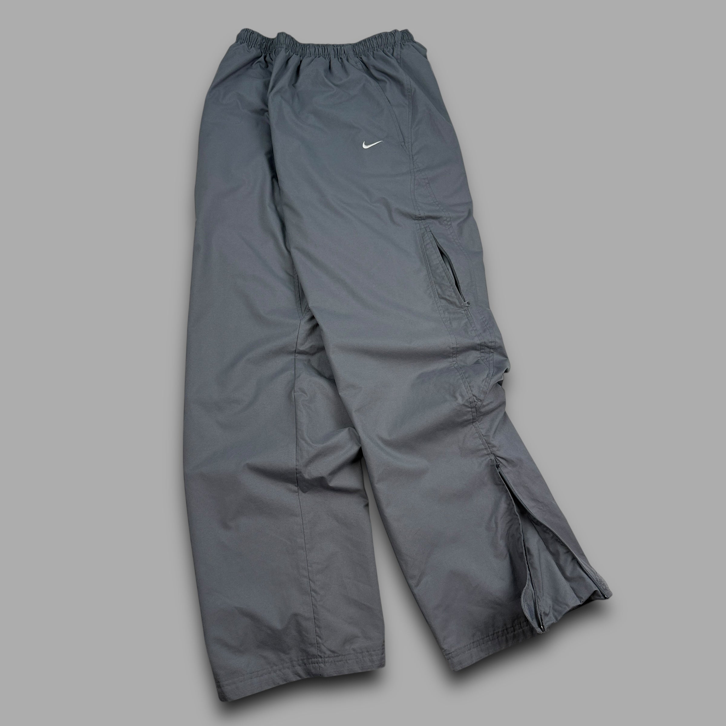 Nike 2000's baggy panelled uncuffed track bottoms (L)