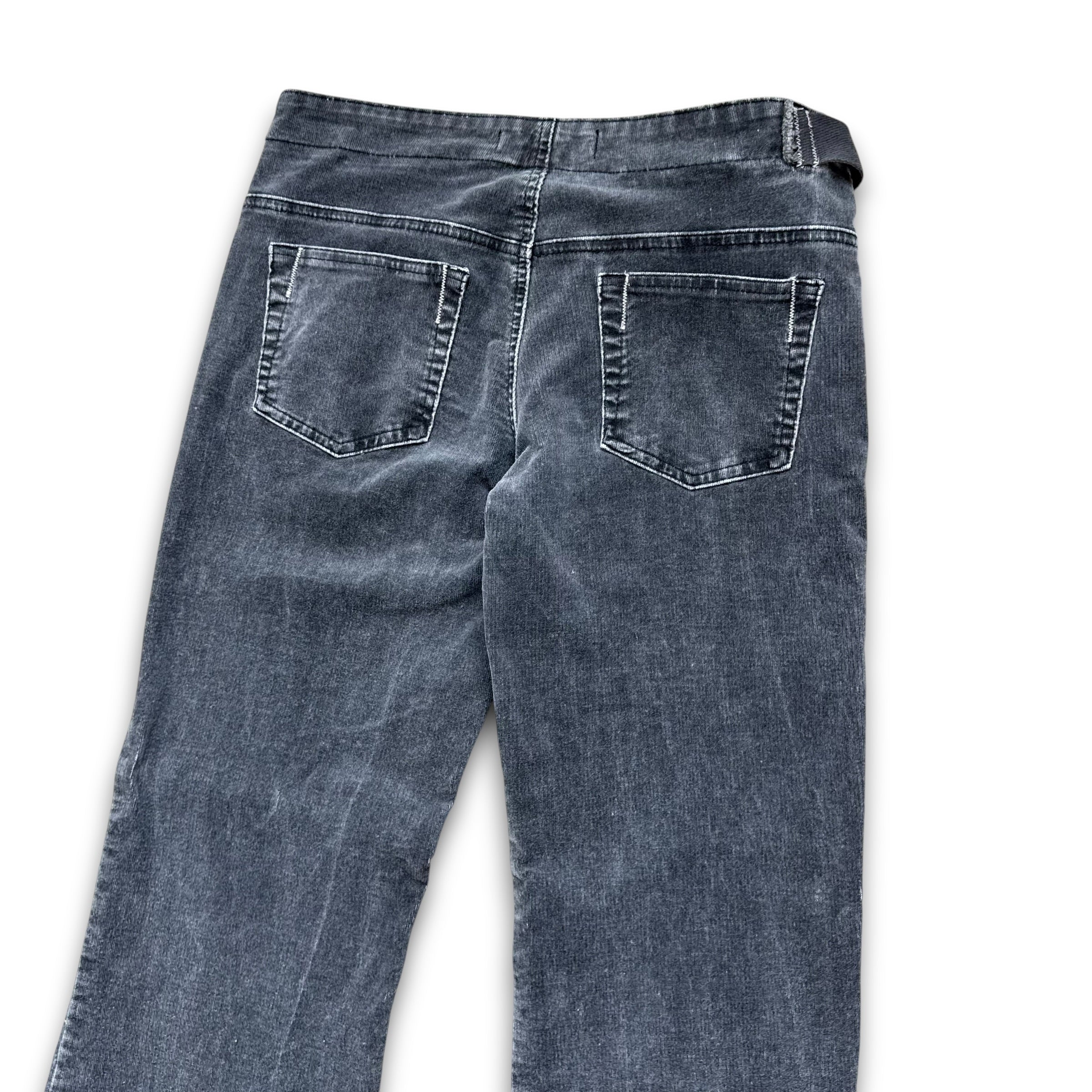 Animal 2000's corduroy stretch fit flare jeans with asymmetrical belt (L) wms