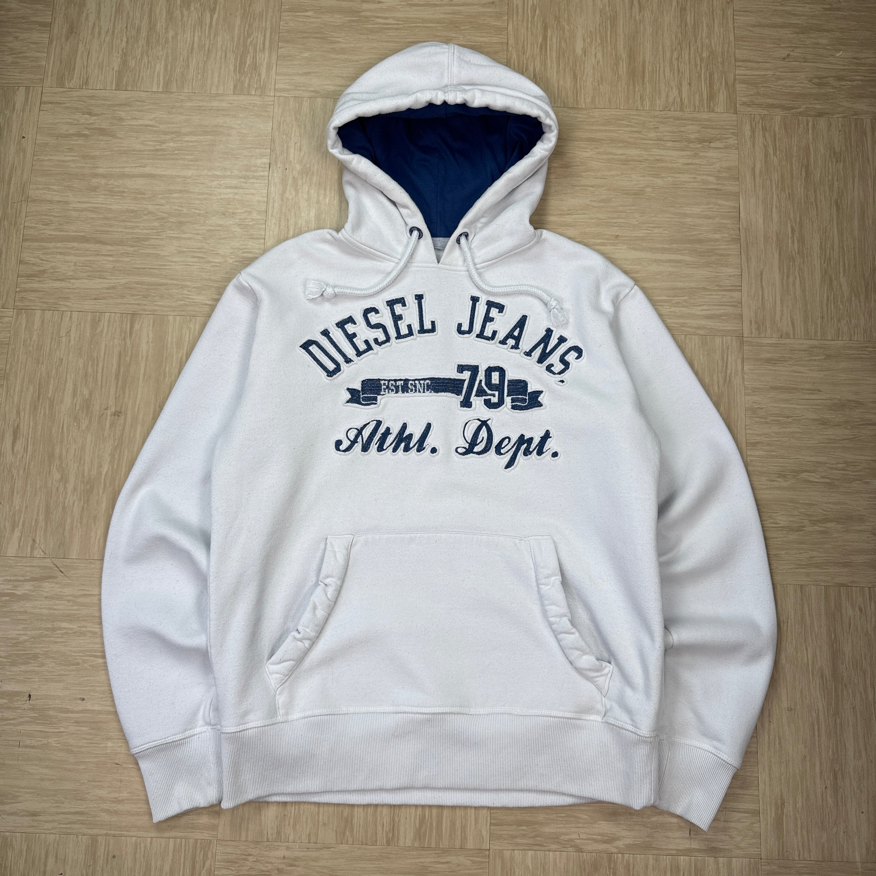 Diesel 1990's graphic embroidered spellout pullover hoodie (L)