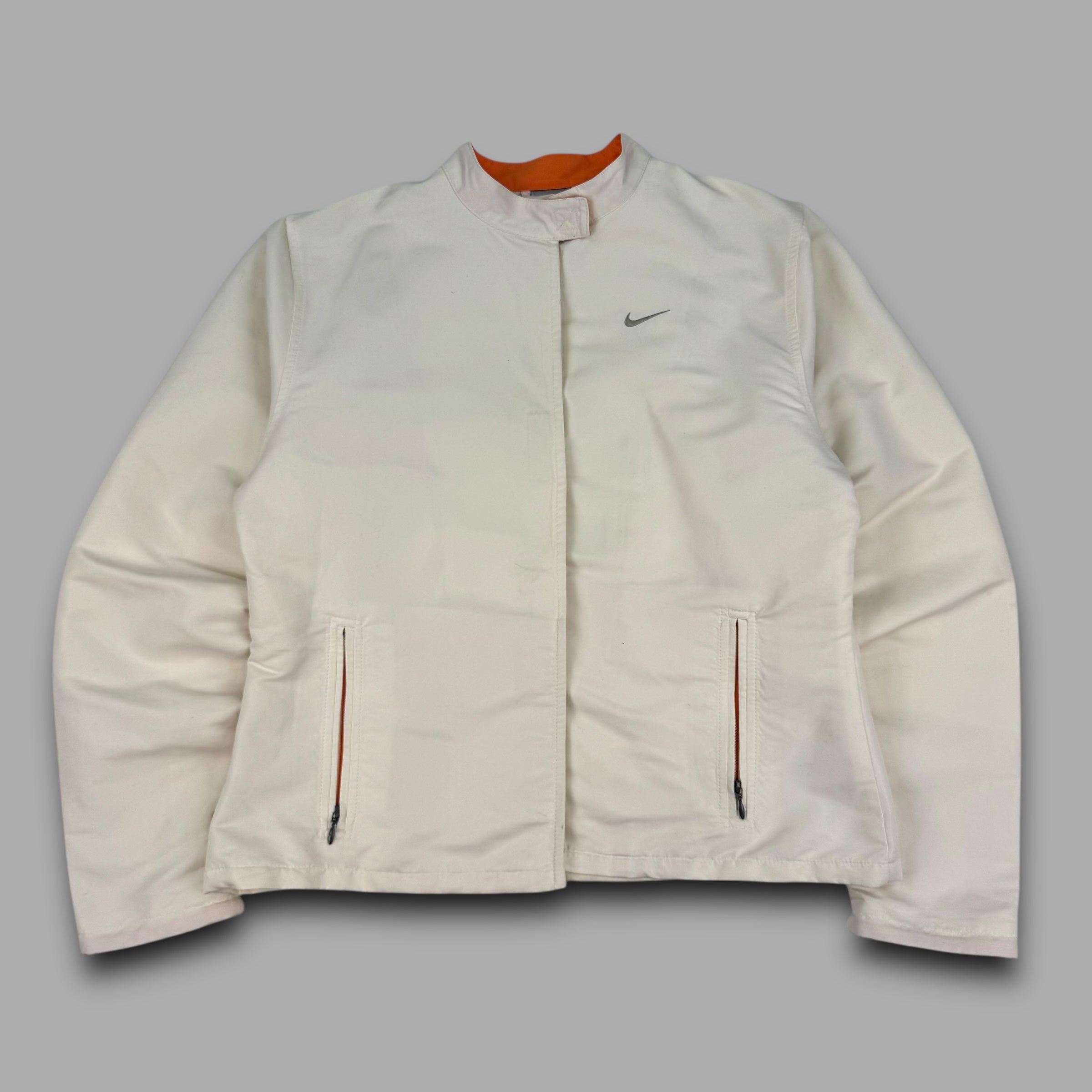 Nike 2000's martial arts inspired velcro closure mock neck jacket (M) wms