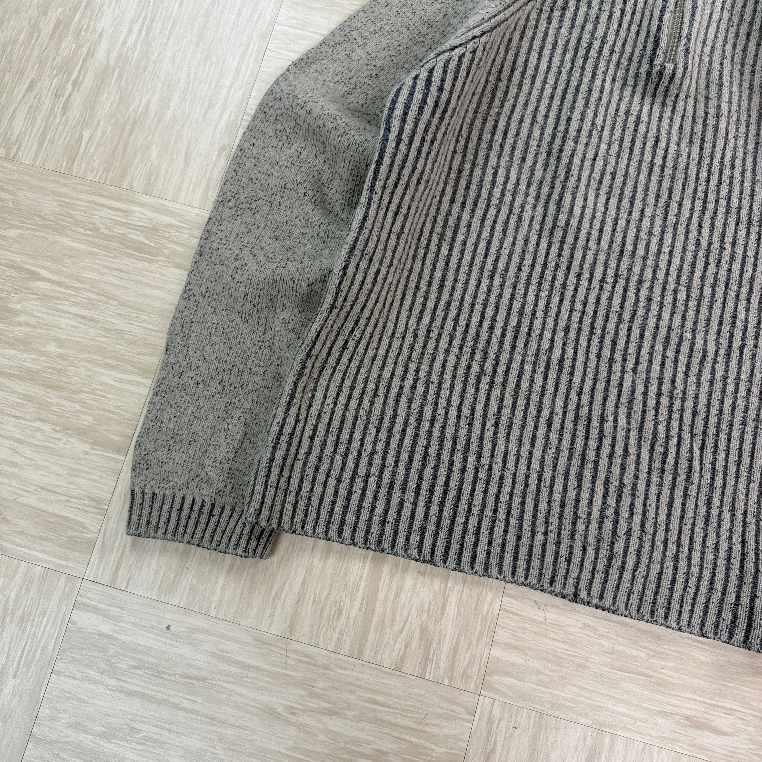 Armani jeans 2000's ribbed wool knit 1/4 zip  (S)