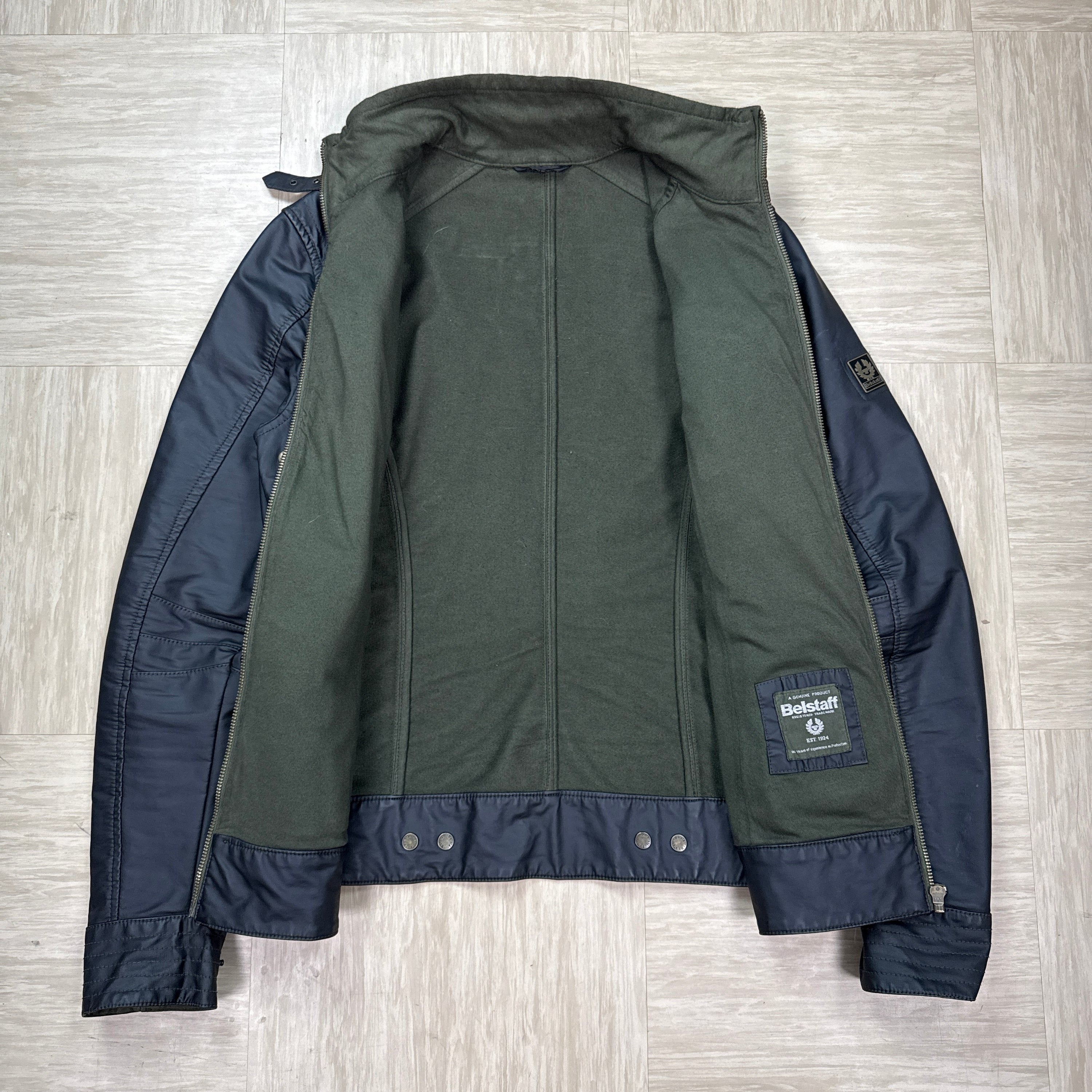 Belstaff 1990's technical leather pre v racer biker jacket (S)