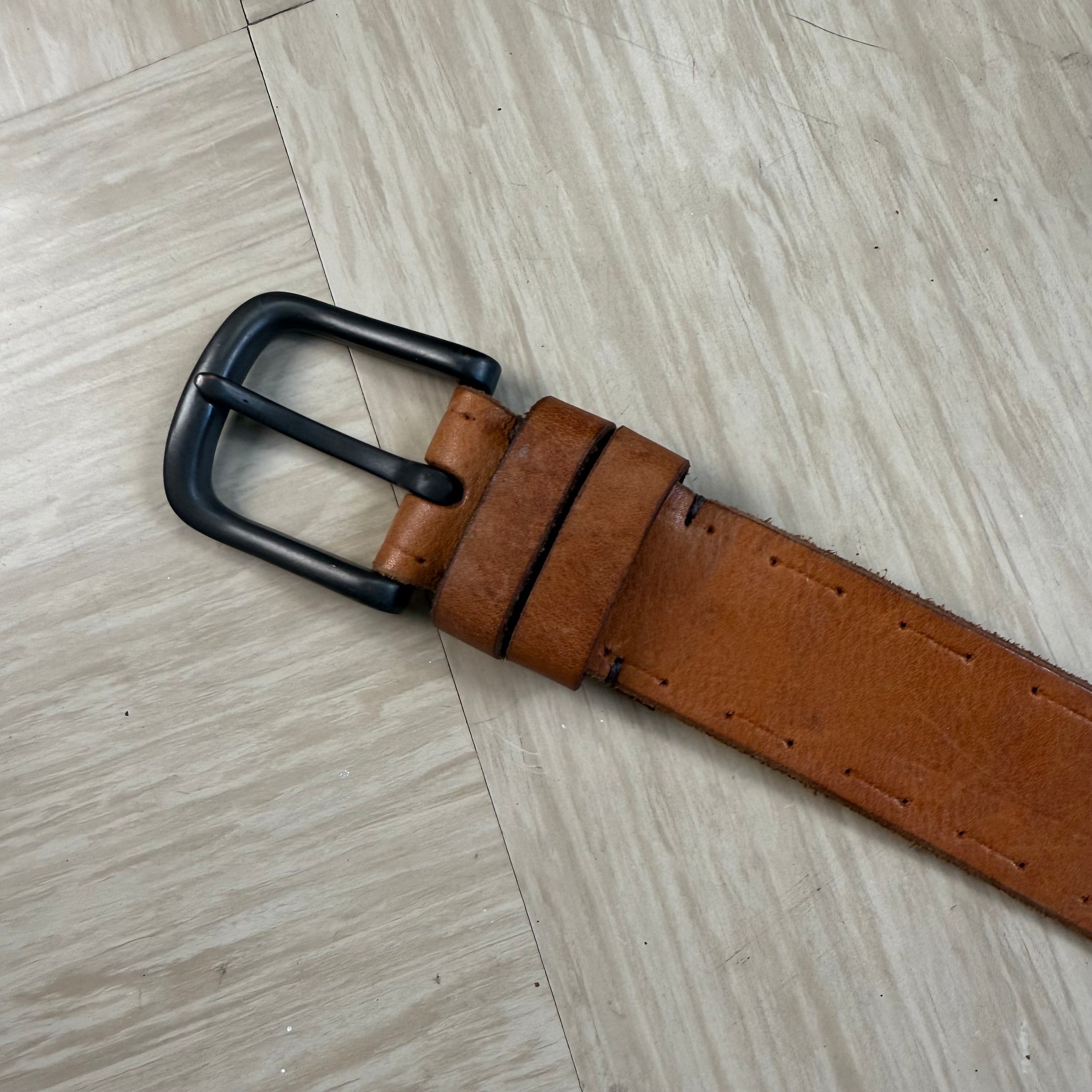 Allsaints 2000's light brown leather belt (OS)