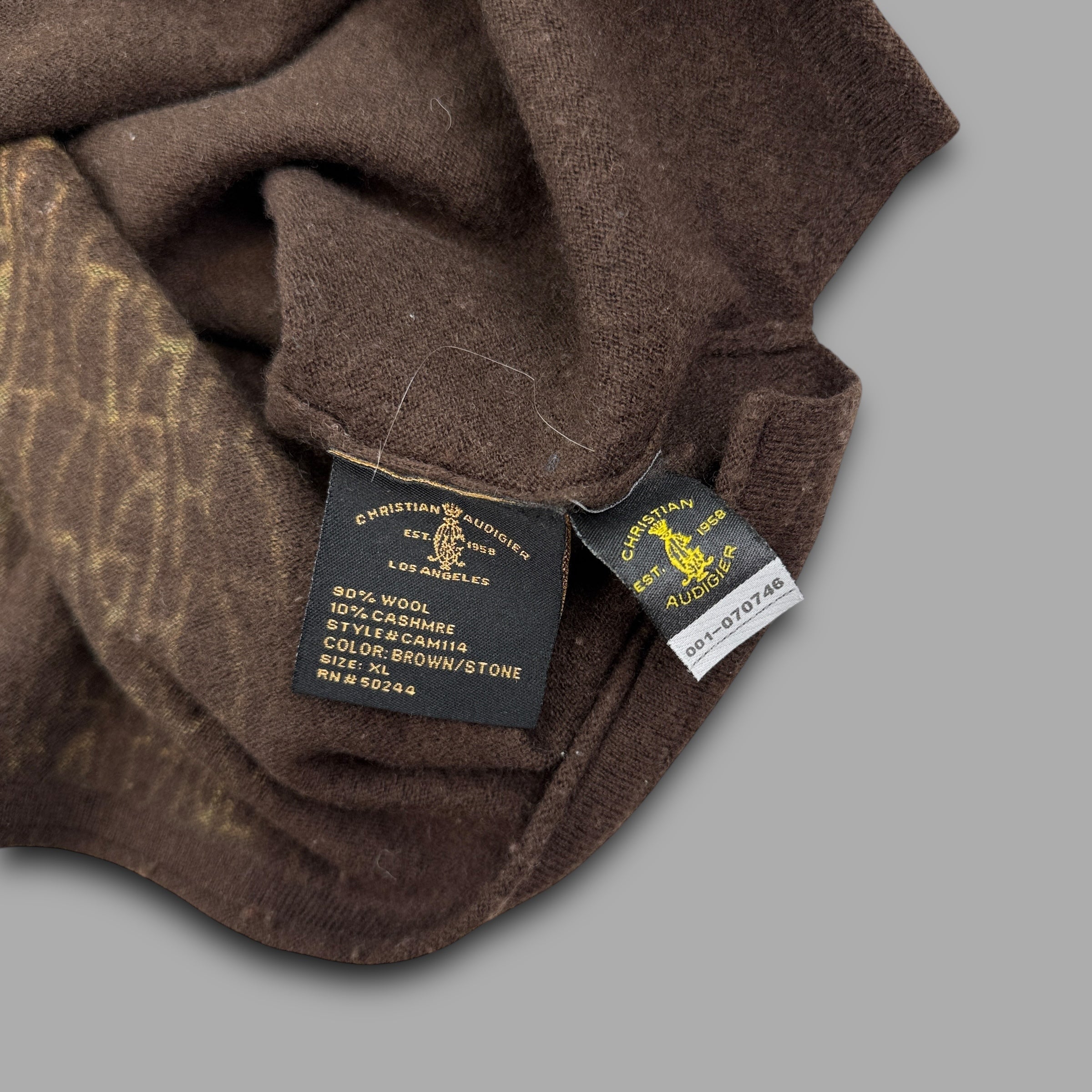 Christian audigier 2000's graphic rhinestone pullover wool knit sweatshirt (XL) wms