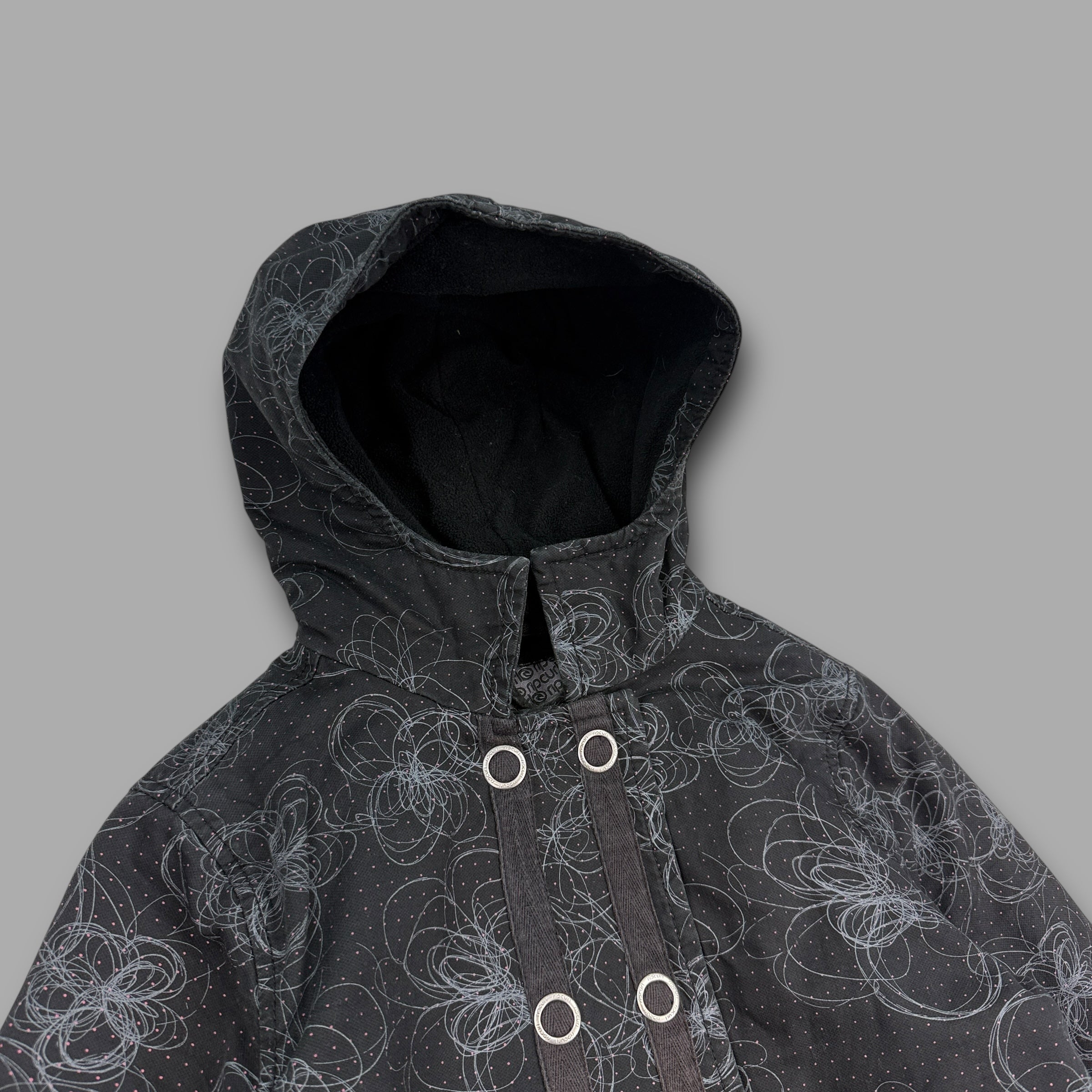 Ripcurl 2000's technical fleece lined, graphic pop button jacket (XS) wms