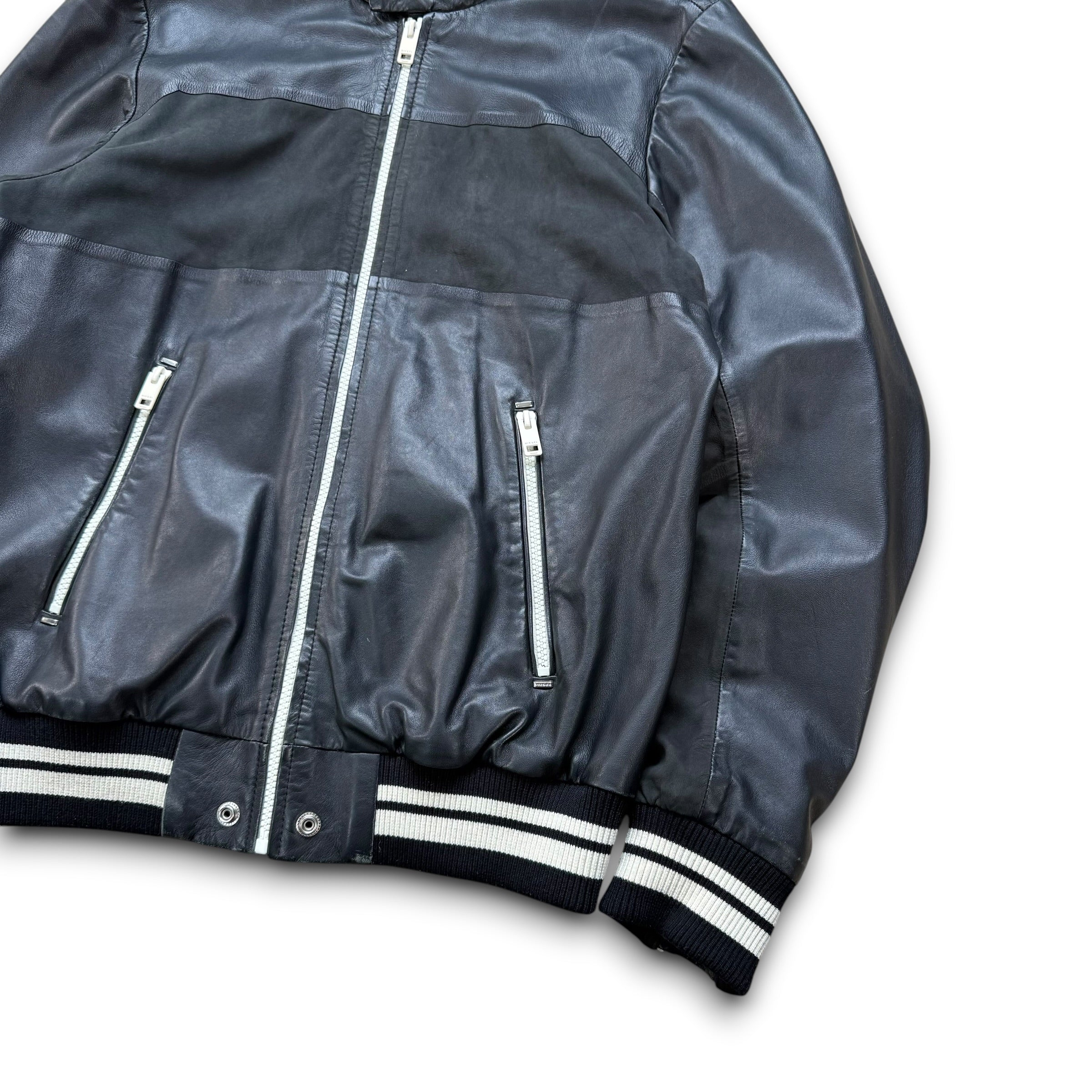 Diesel 2000's lamb skin leather zip up jacket (S)