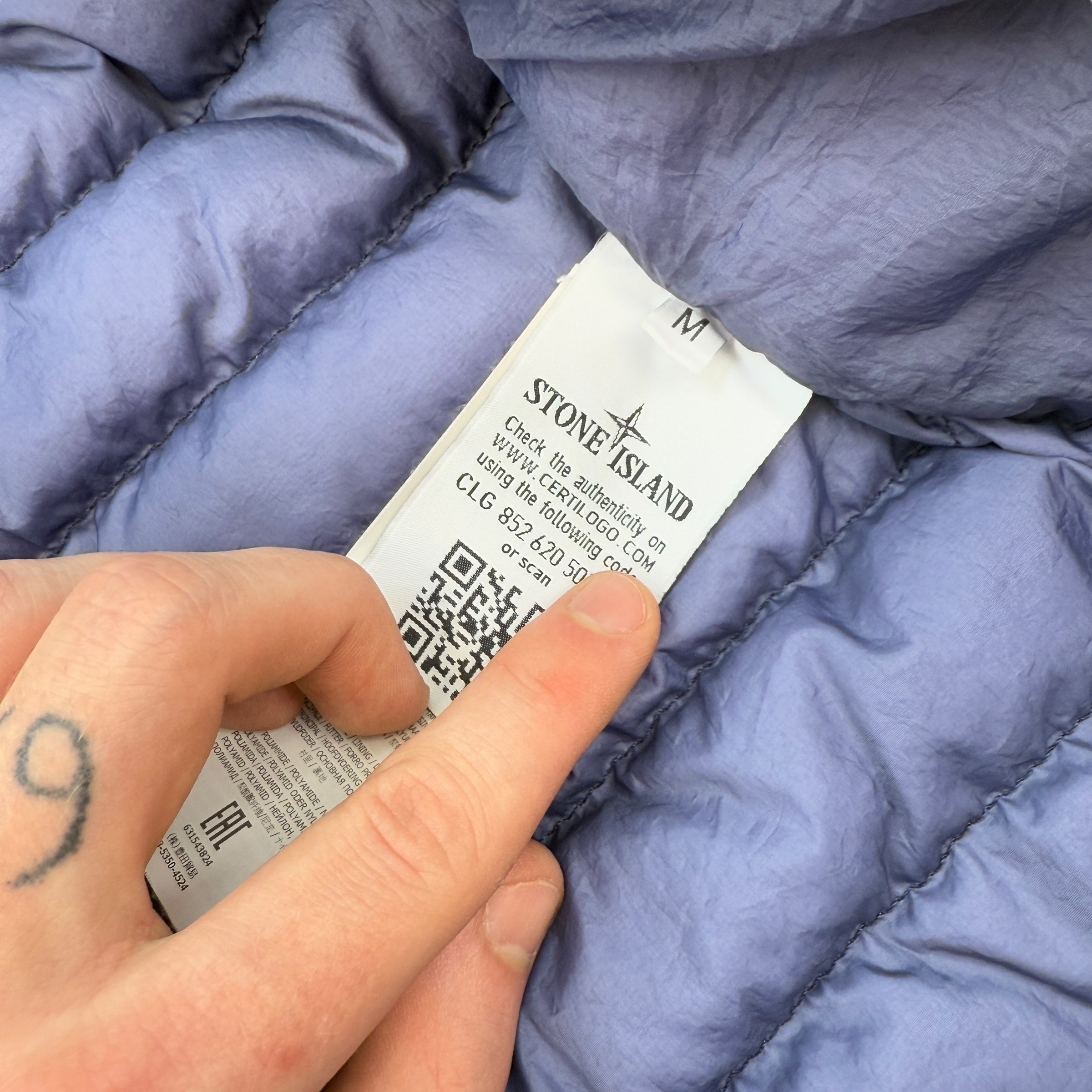 Stone island garment dyed downfilled puffer jacket (M)