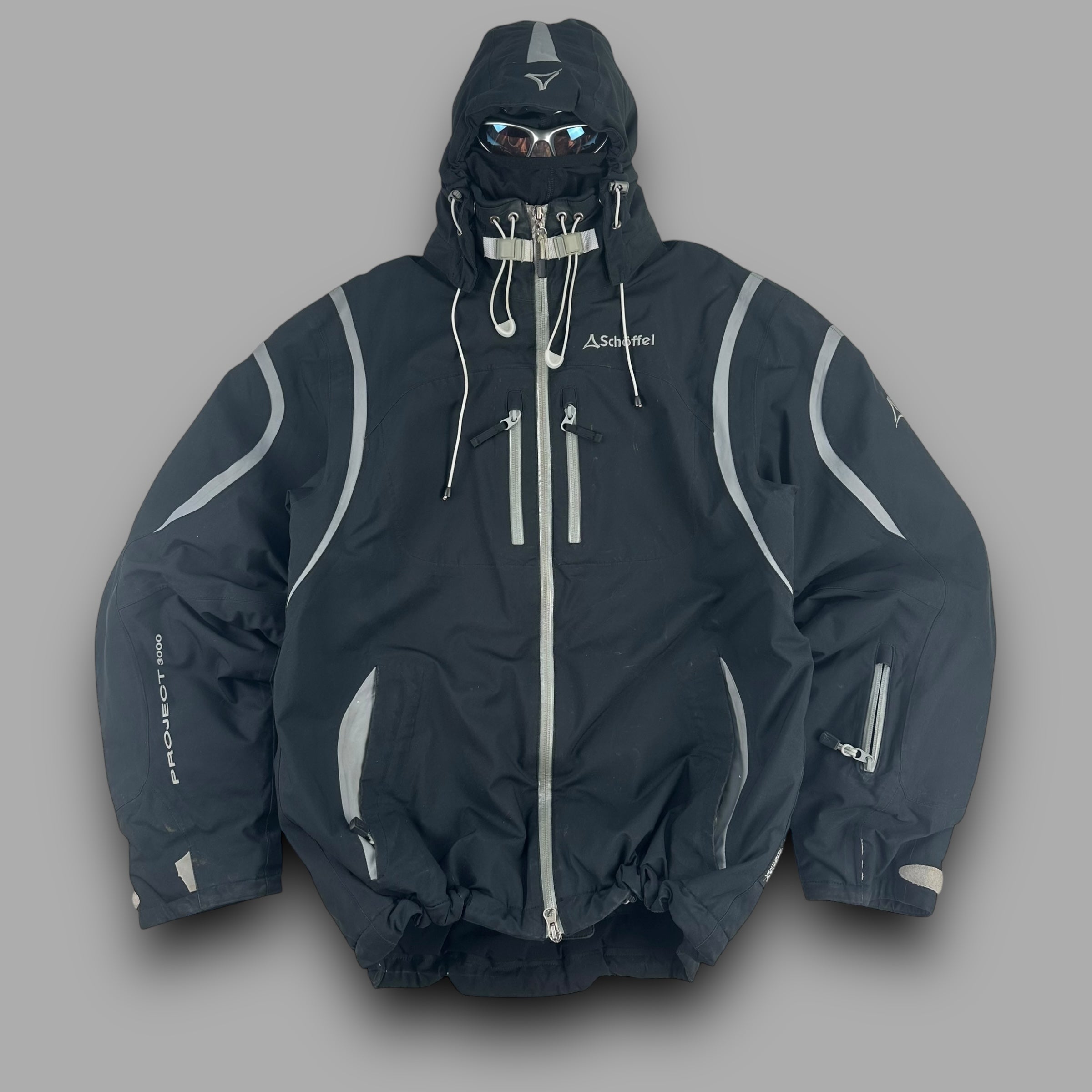 Schöffel 2000's technical two-tone built in balaclava ski jacket (L)