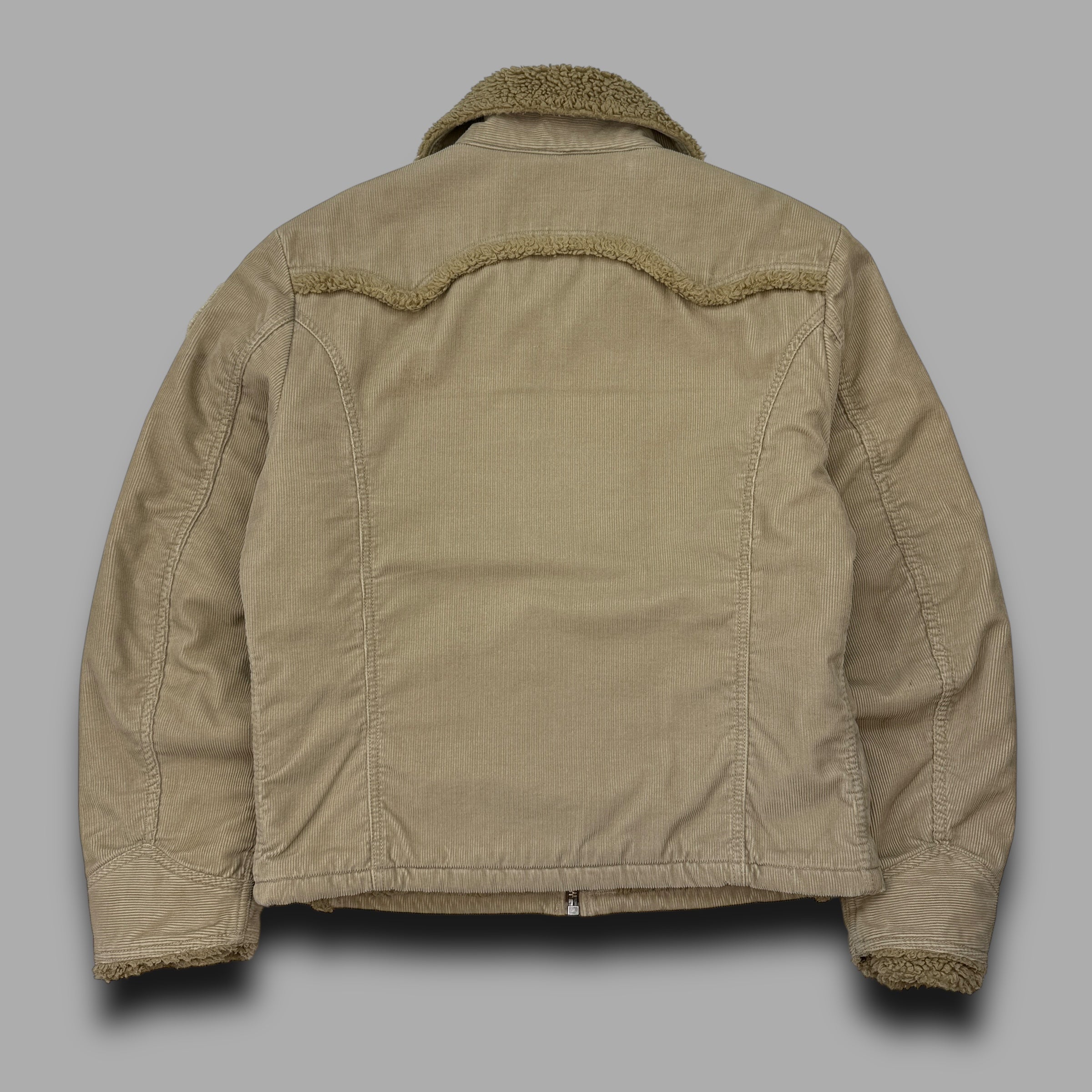Diesel 2000's sherpa lined zip-up corduroy jacket (XL)