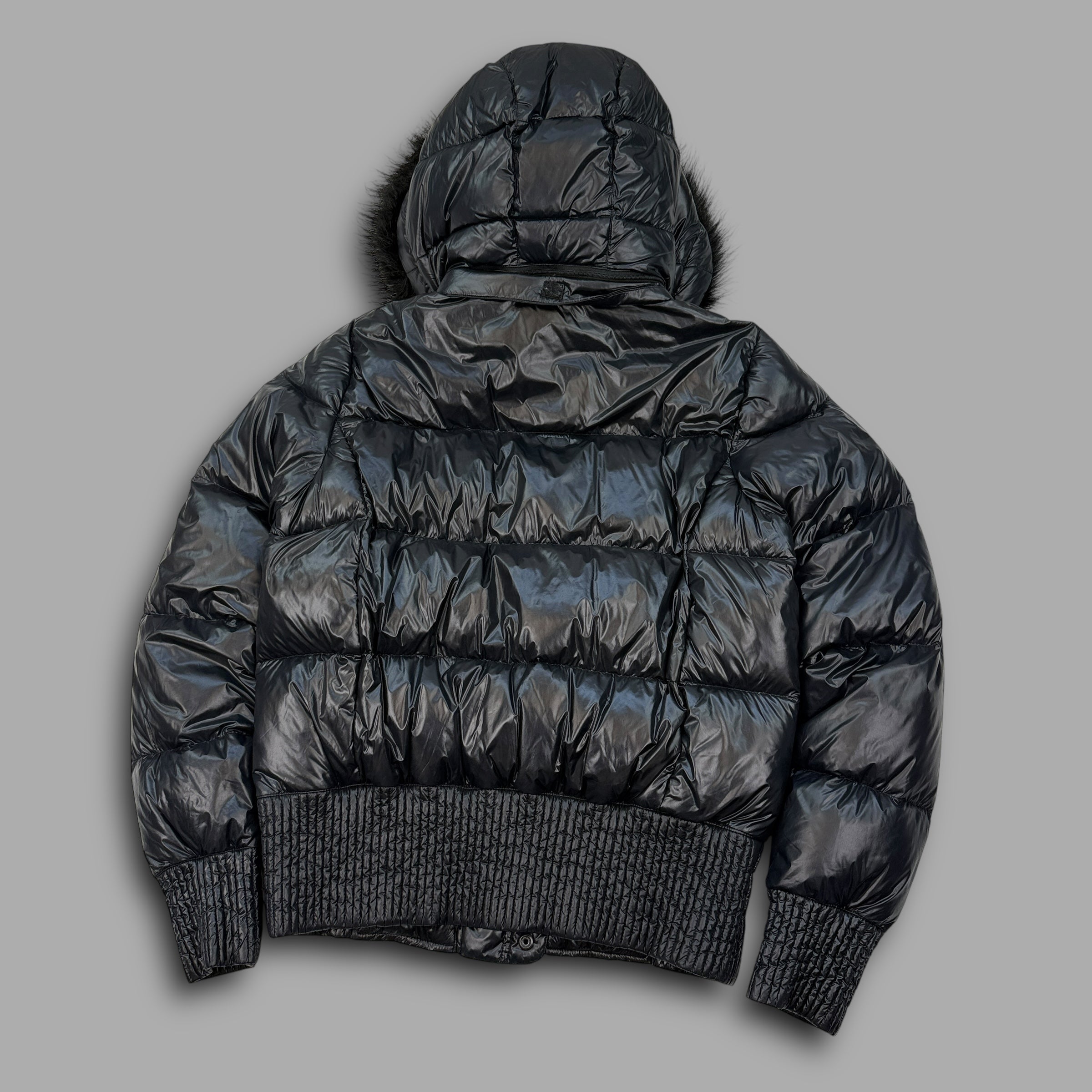 Nike 2000's downfilled shimmer puffer w/fur hood (L) wms