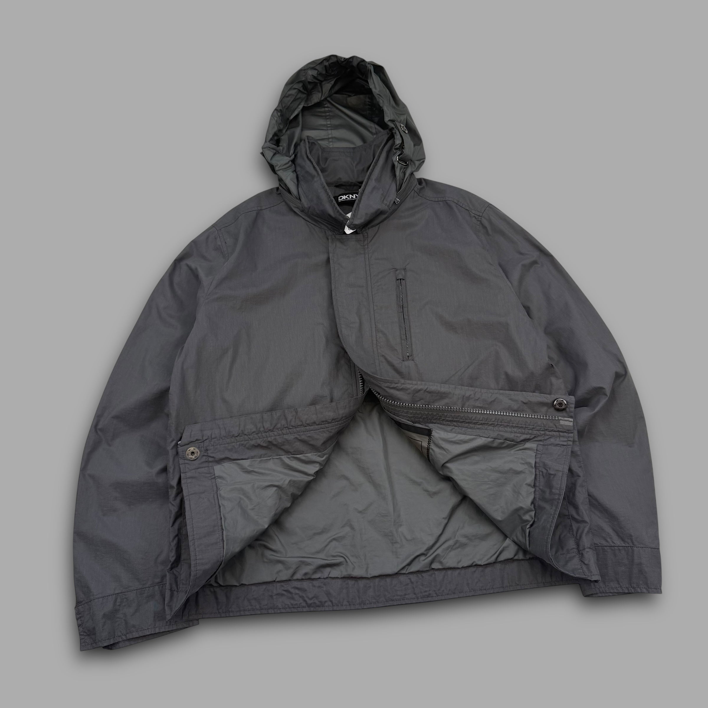 DKNY 2000's technical packable hood jacket (L-XL)