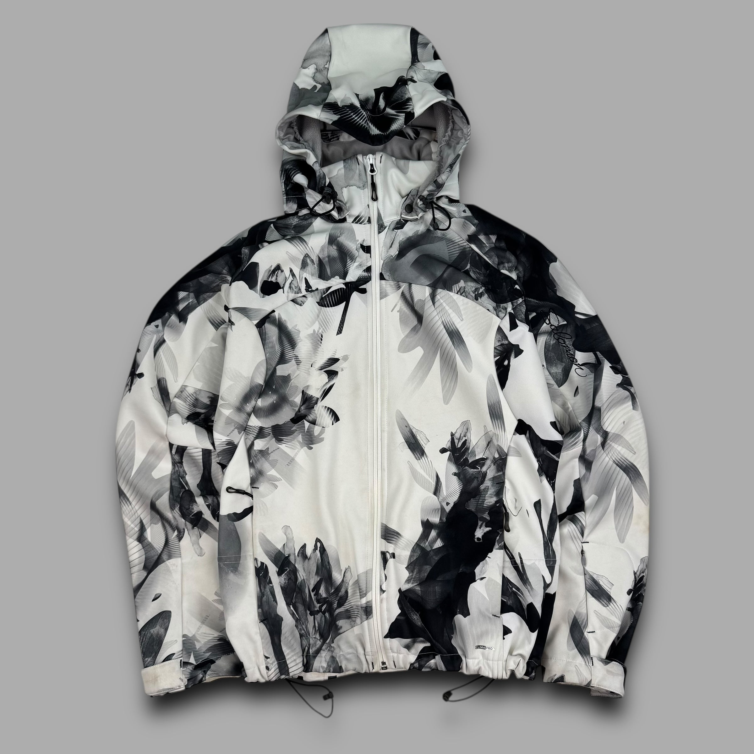 Salomon 2011 technical monogram floral softshell ski jacket (L) wms