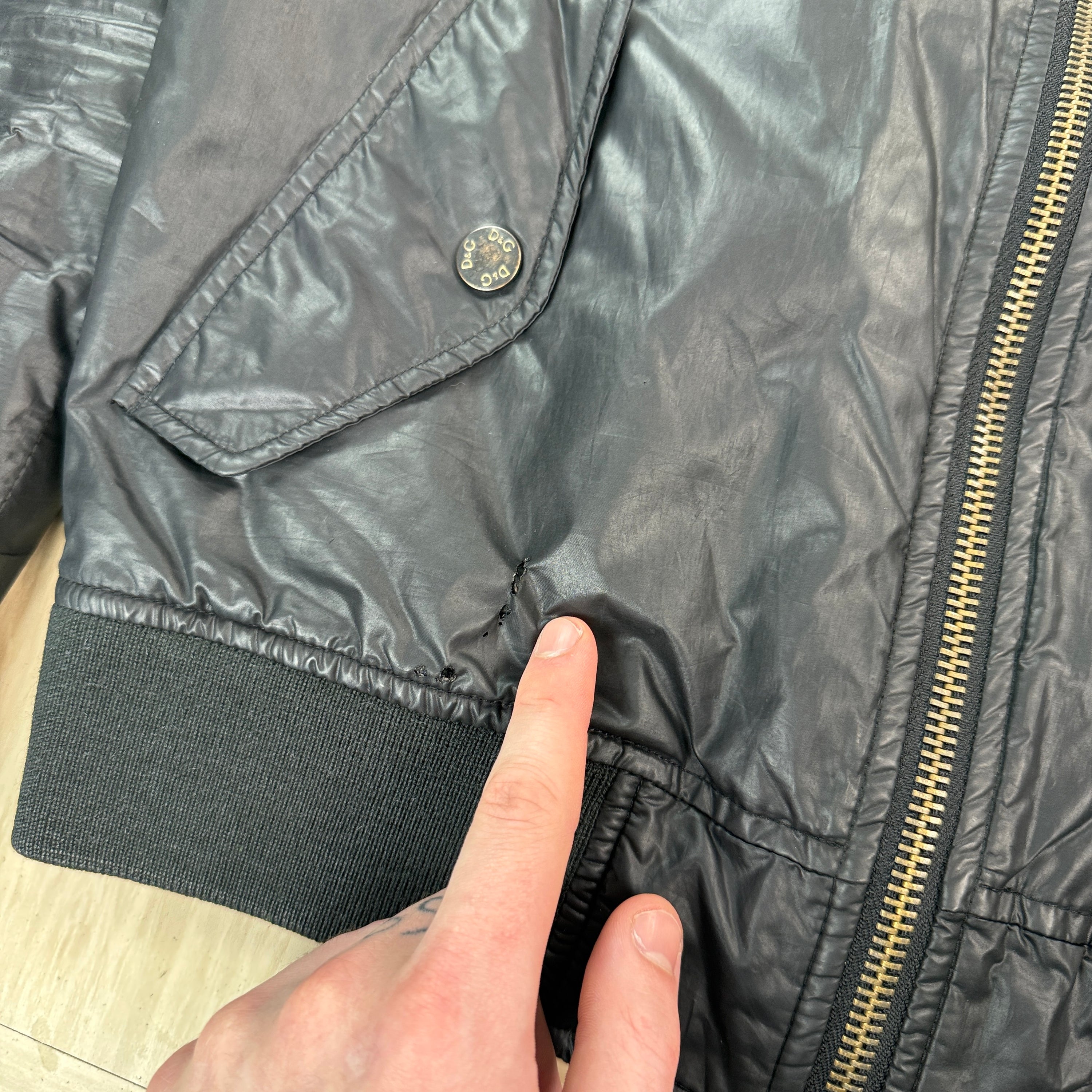 Dolce & gabbana 2000's zip up shimmer bomber jacket (S)