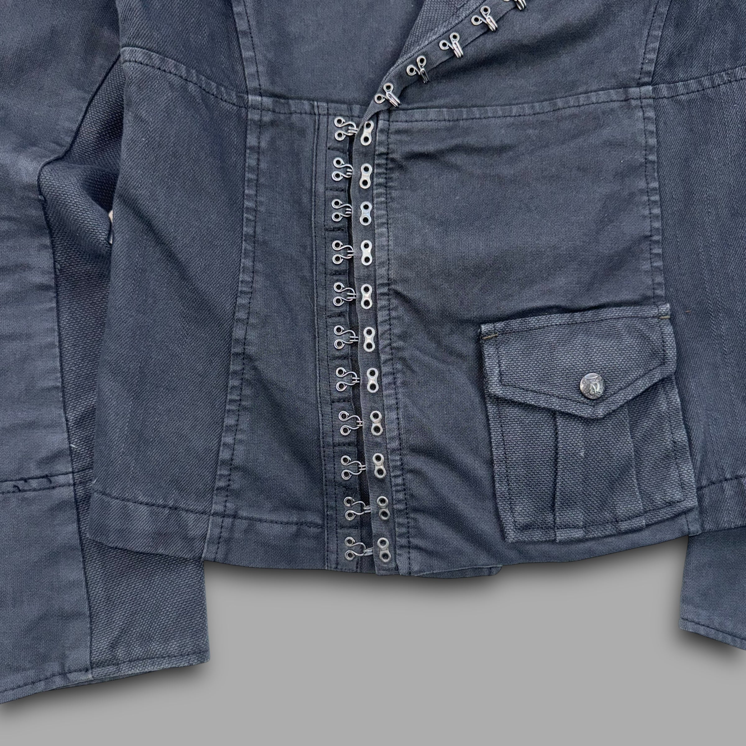 Diesel 2000's technical asymmetrical metal closure nylon jacket (S) wms