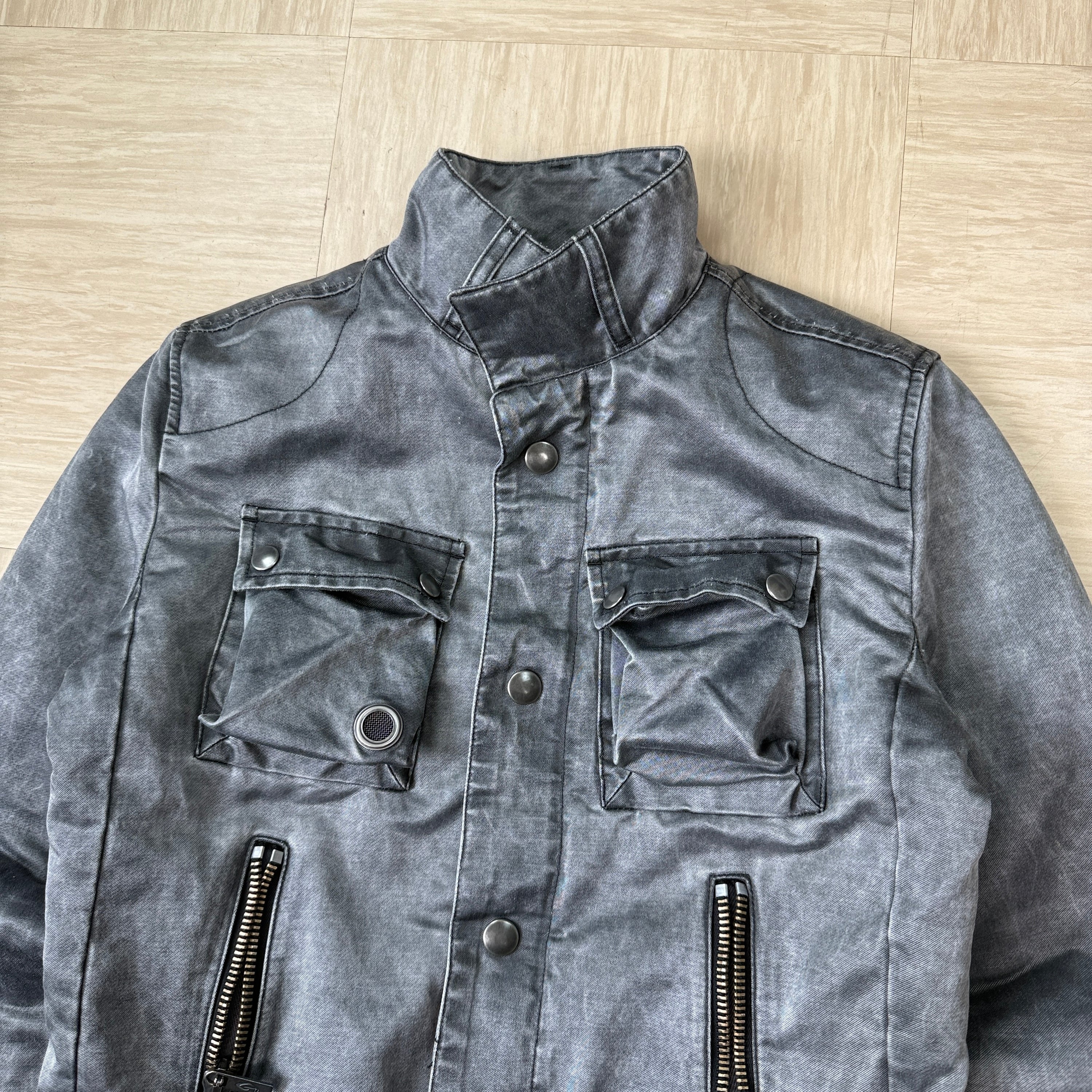 Diesel 2000's cropped high collar 3D cargo pocket jacket (M) wms