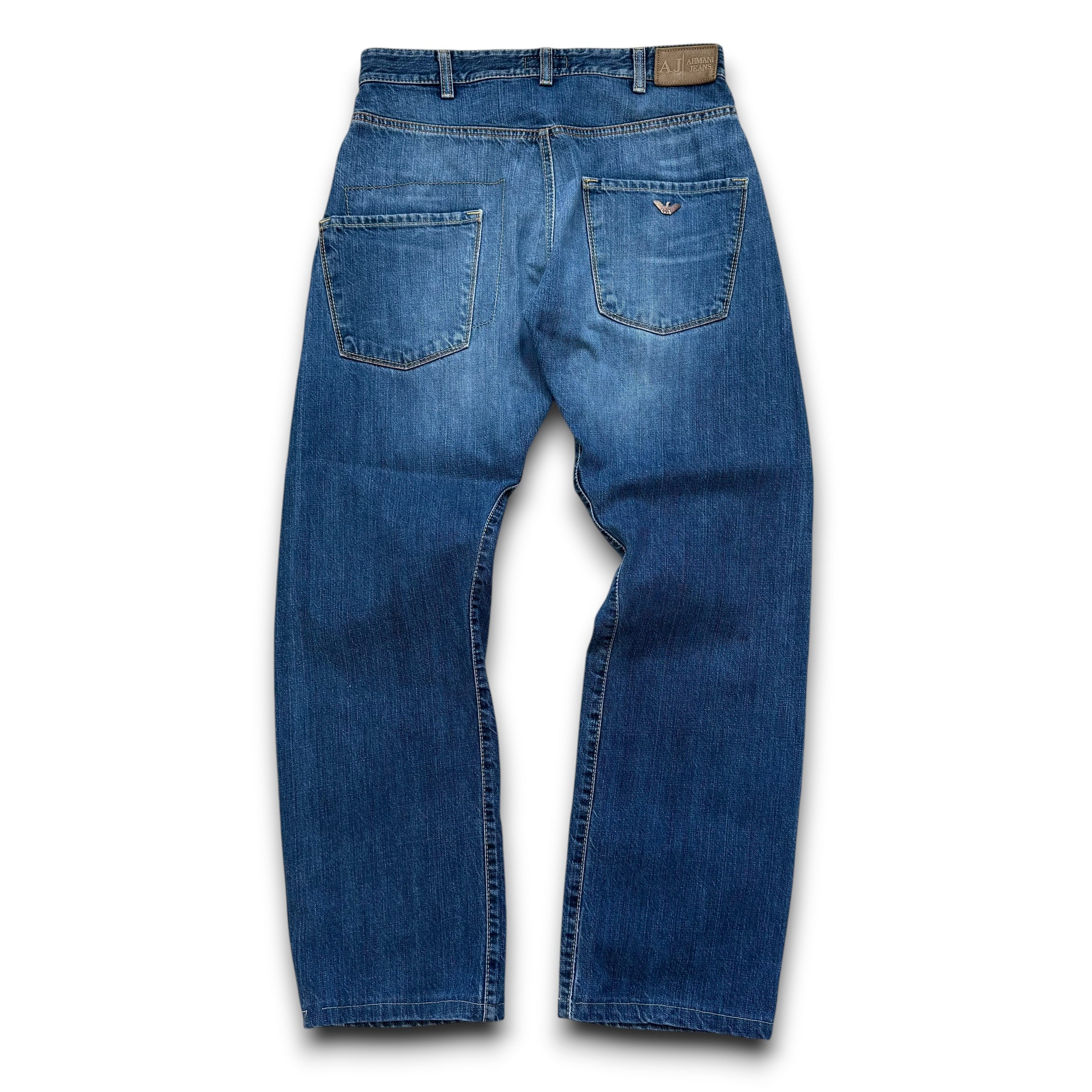 Armani 2000's twisted relaxed fit denim bootcut jeans (S)