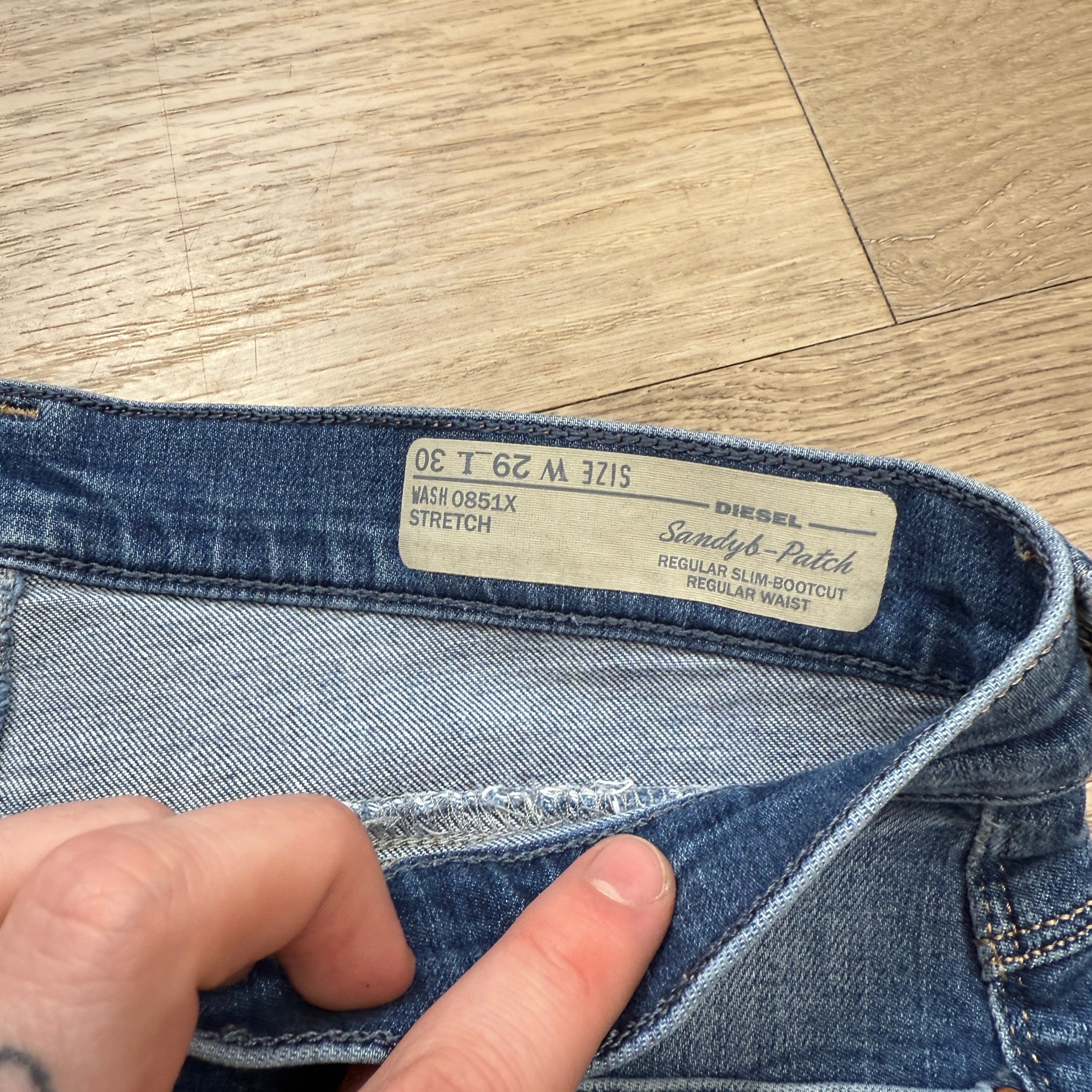 Diesel 2000's slim bootcut stretch washed denim jeans (M) wms