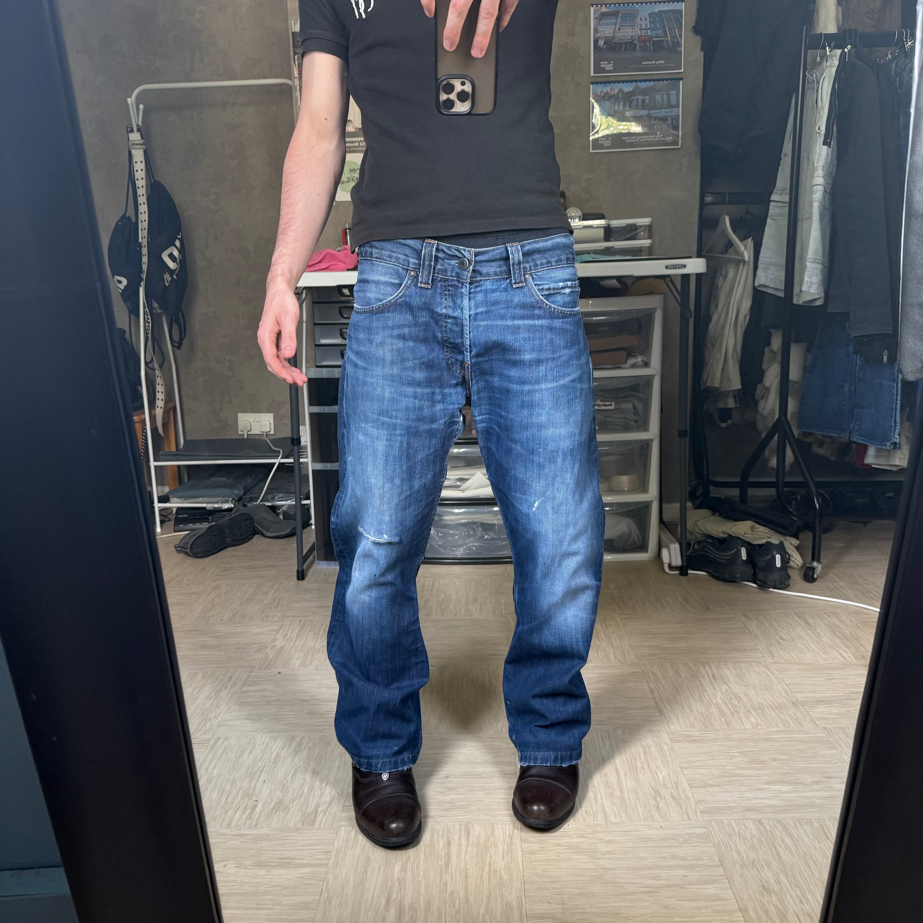 Levi's 512 2000's distressed denim bootcut jeans (S)