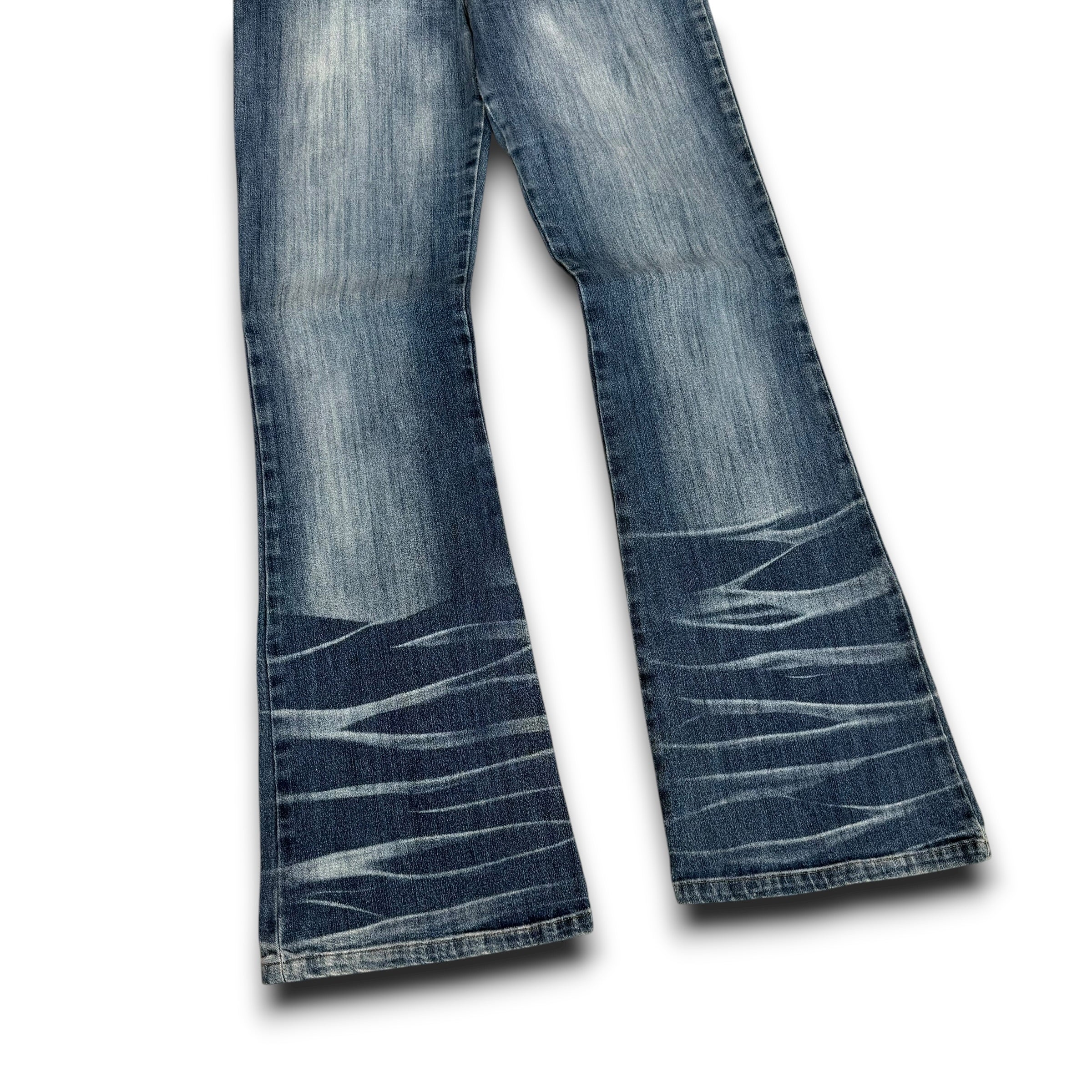 AMNs 2000's fitted washed denim bootcut flare jeans (S)