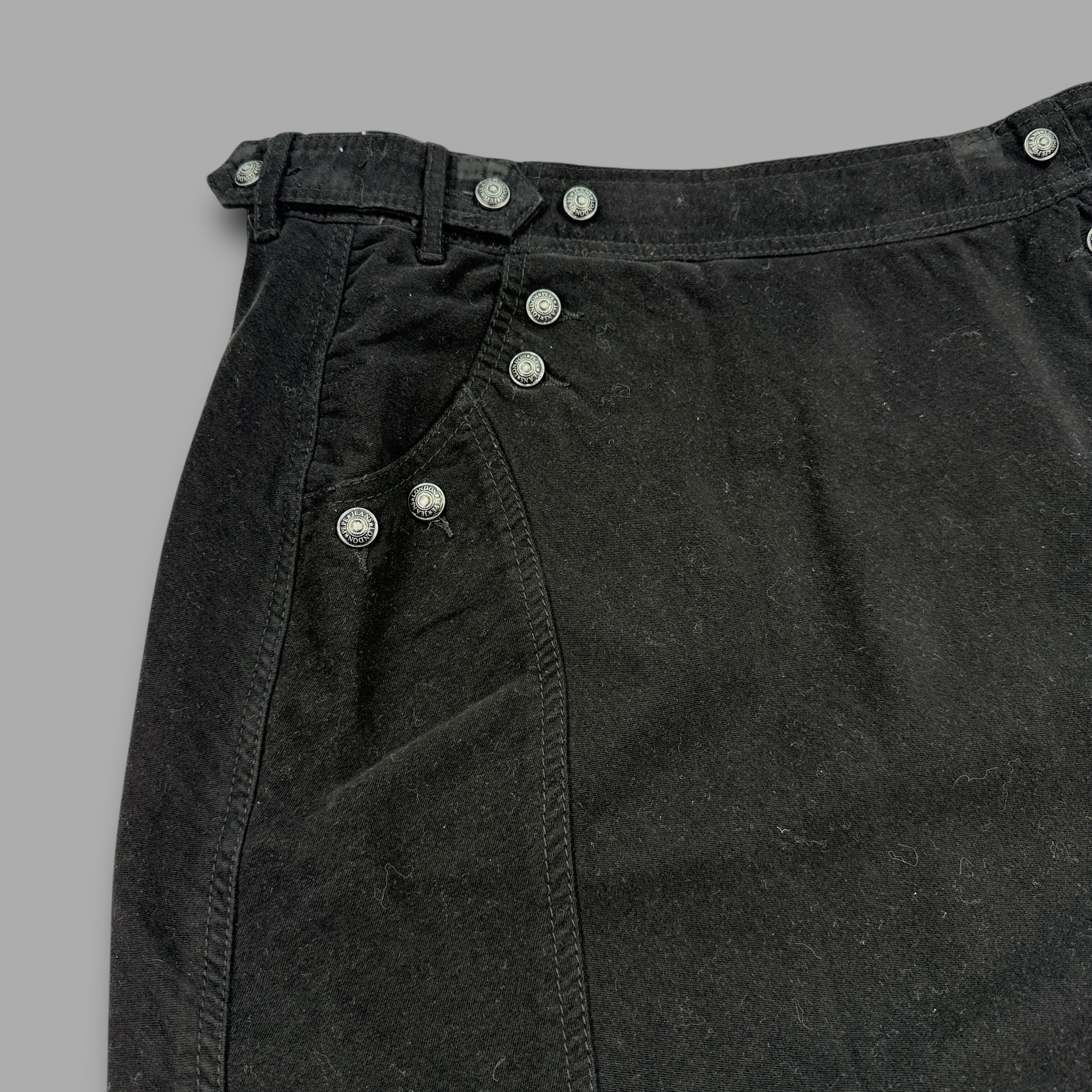 Pepe Jeans 2000's pocketed velvety midi skirt with metalic embroidery (L) wms