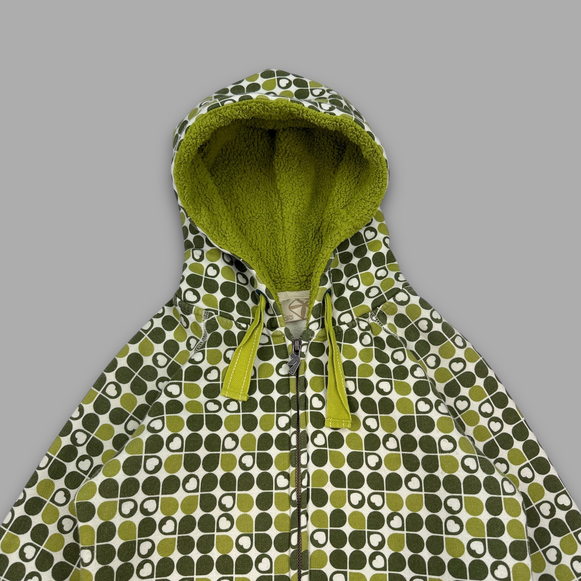 Animal 2000's graphic monogram fleece lined zip up hoodie (S) wms