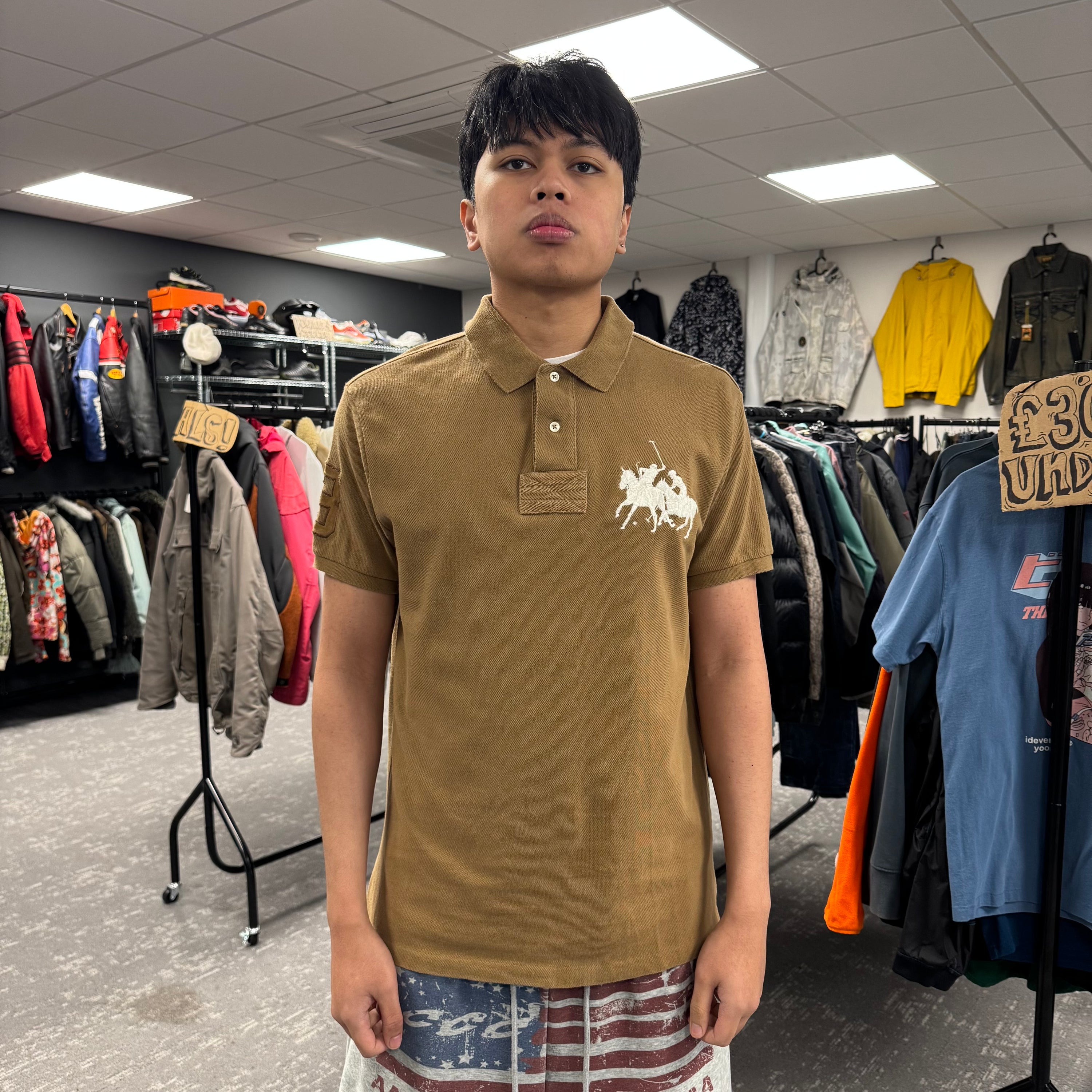 Ralph Lauren 2000's embroidered big pony polo shirt (L)