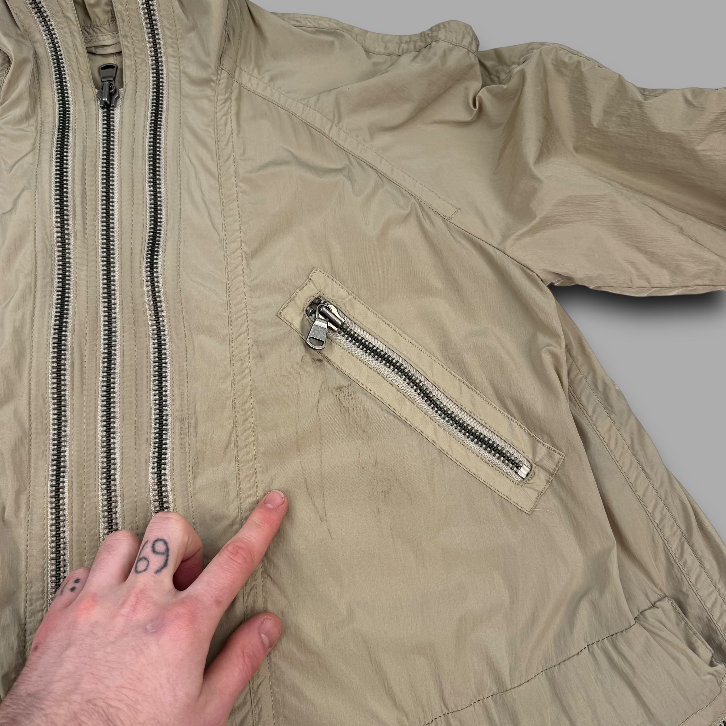 Allsaints 2000's technical triple zip lightweight parka jacket (M) wms