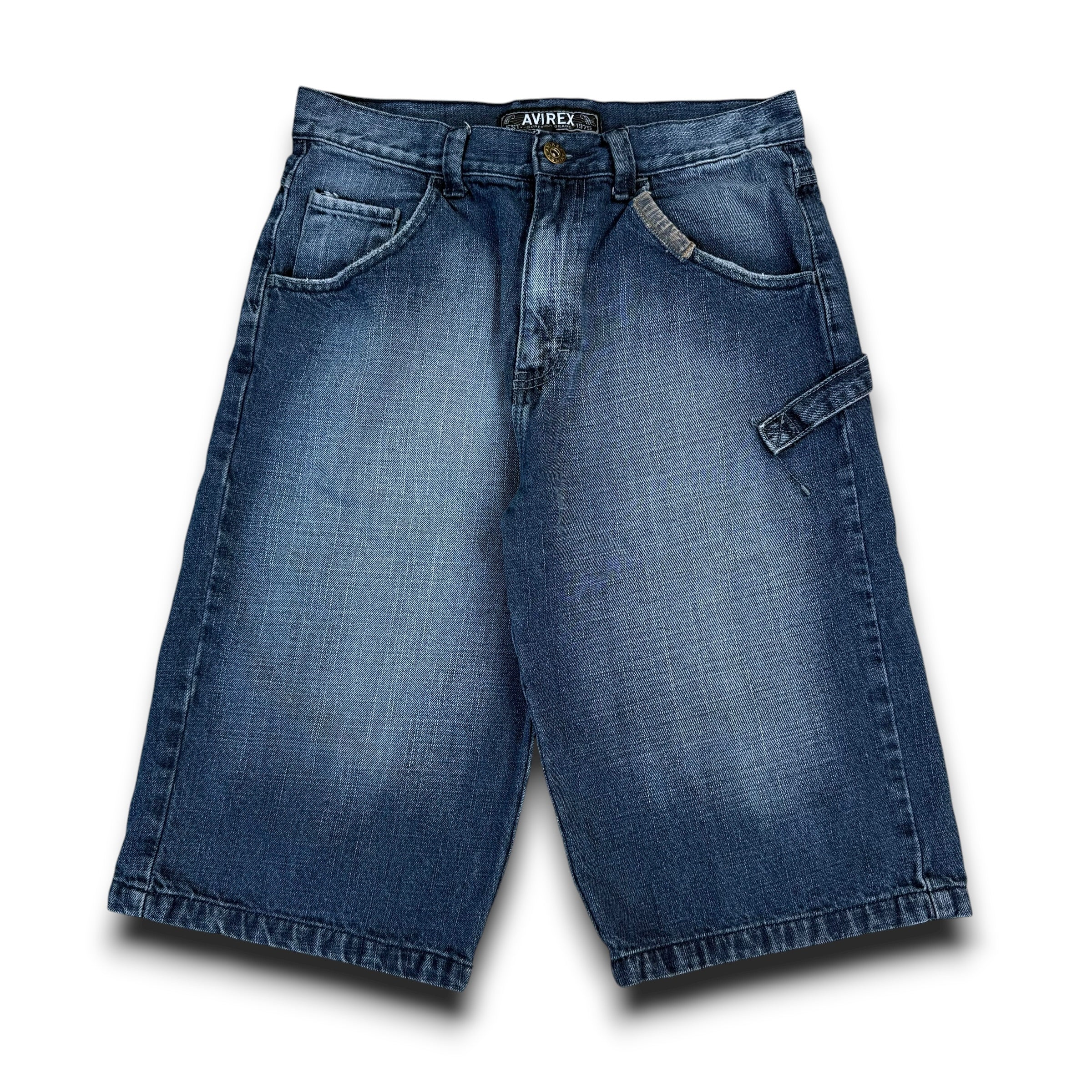 Avirex 2000's baggy denim jean shorts (S)