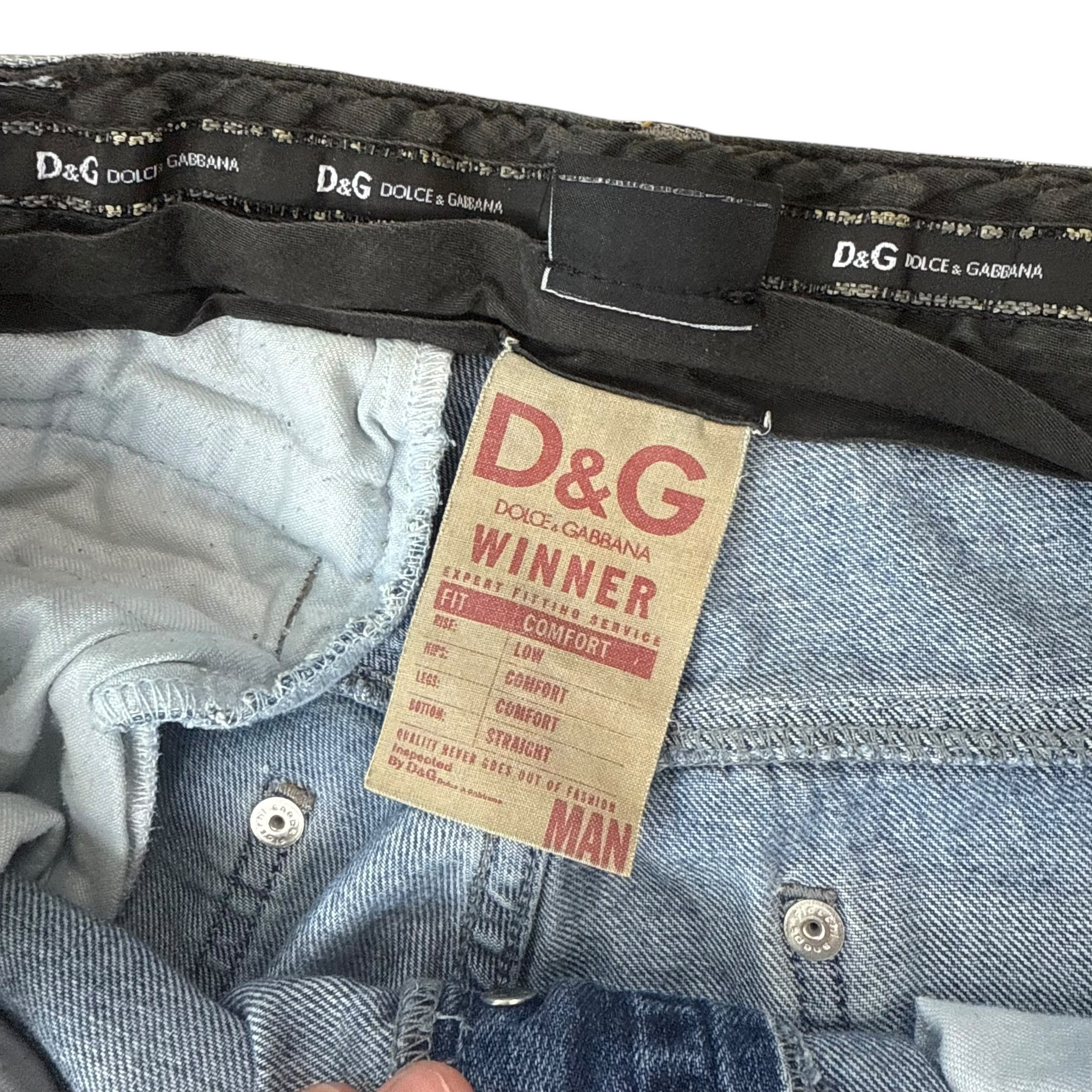 Dolce and gabbana 2000's low rise baggy straight leg denim jeans (M-L)