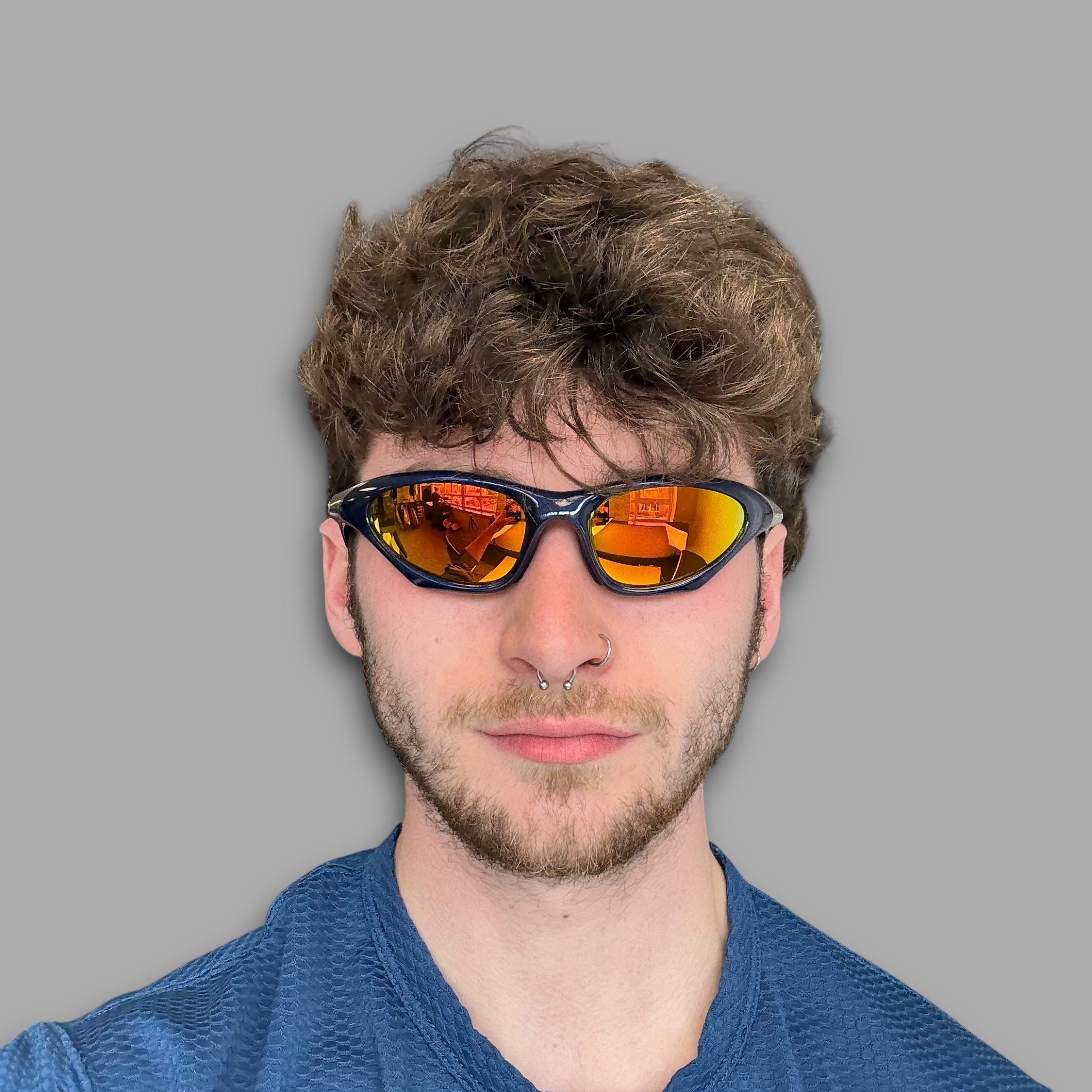 Oakley Scar blue frame with iridium lenses (OS)