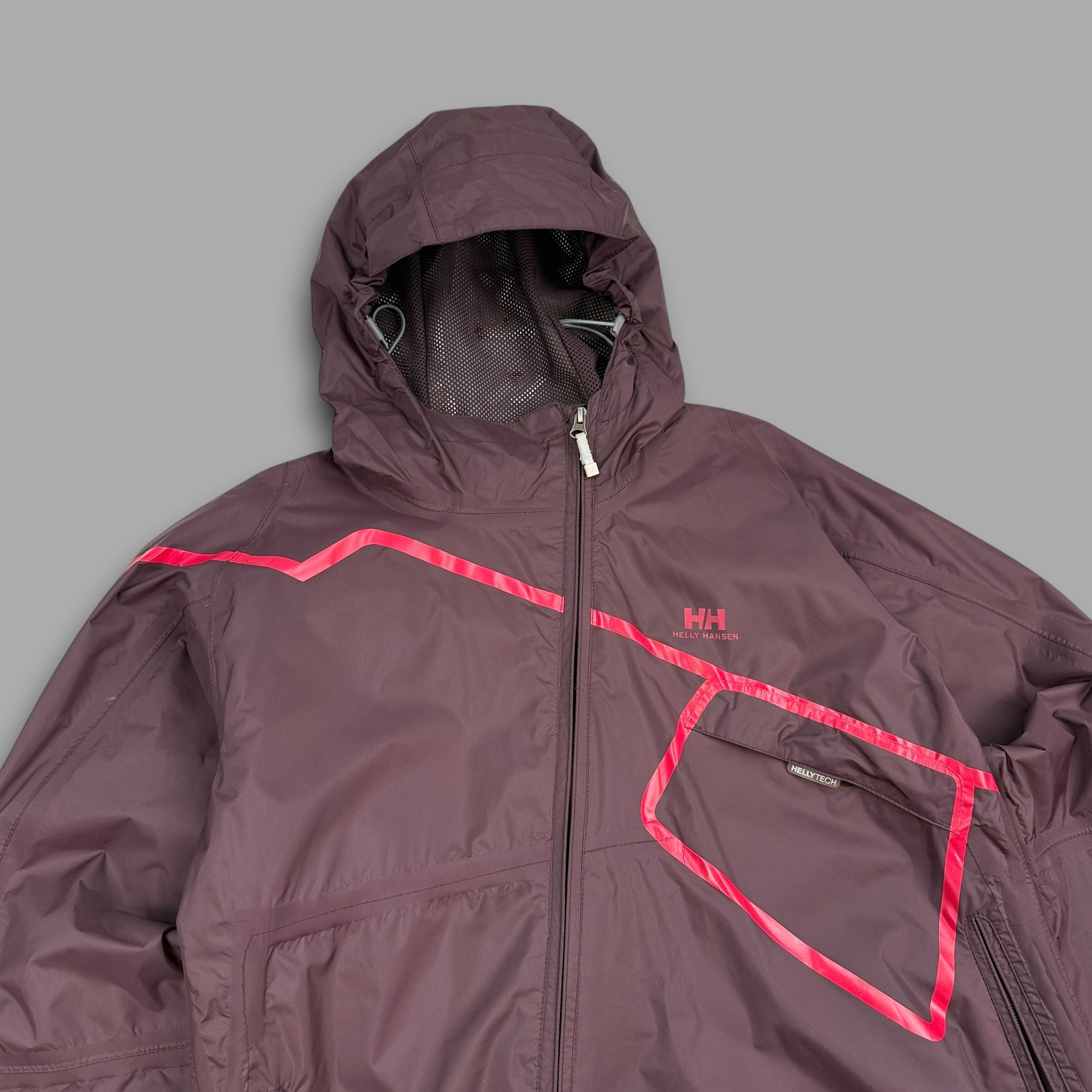 Helly Hansen 2000's technical hooded rain jacket with asymmetrical zip (M) wms