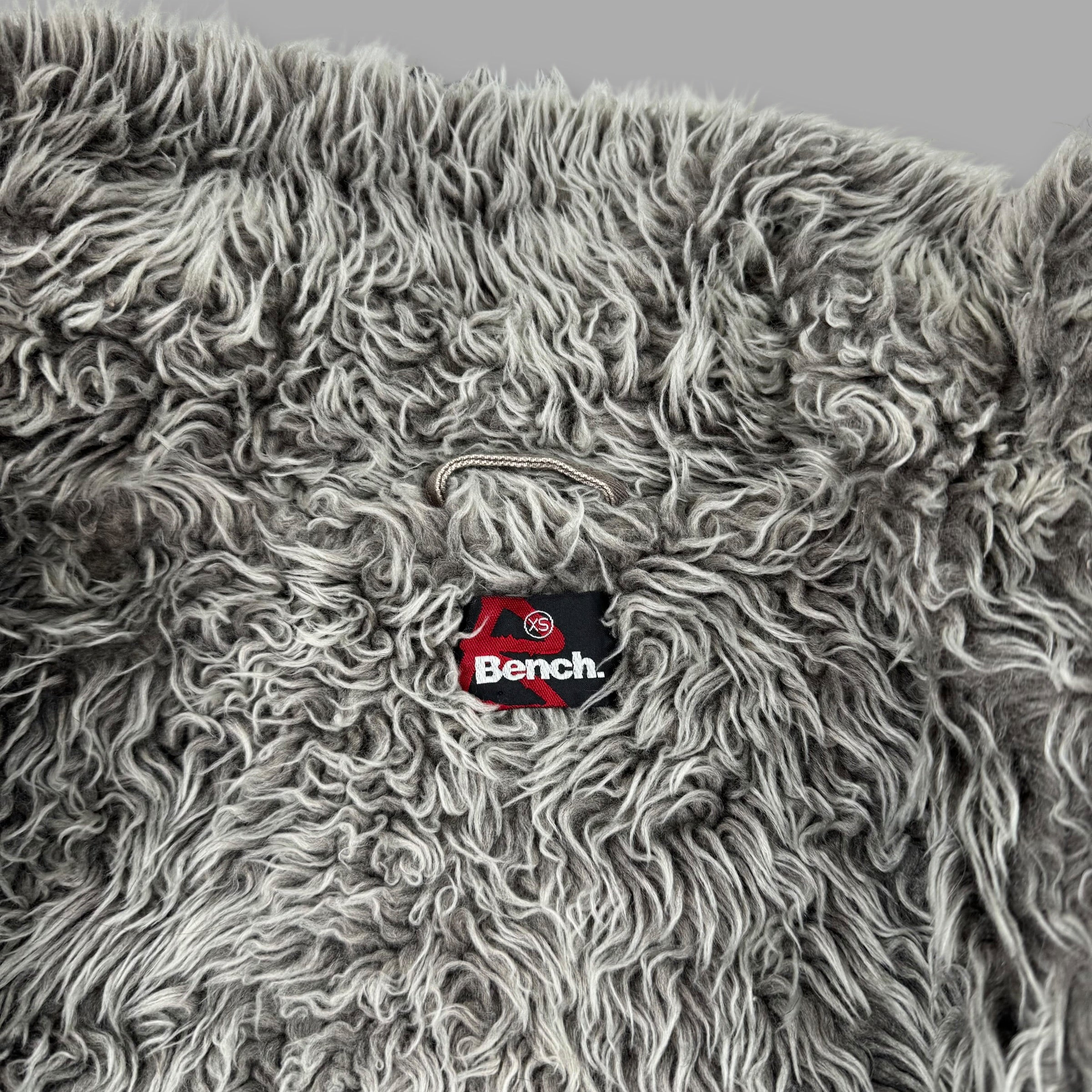 Bench 2000's funnel neck asymmetrical zip fleece lined long jacket (S)