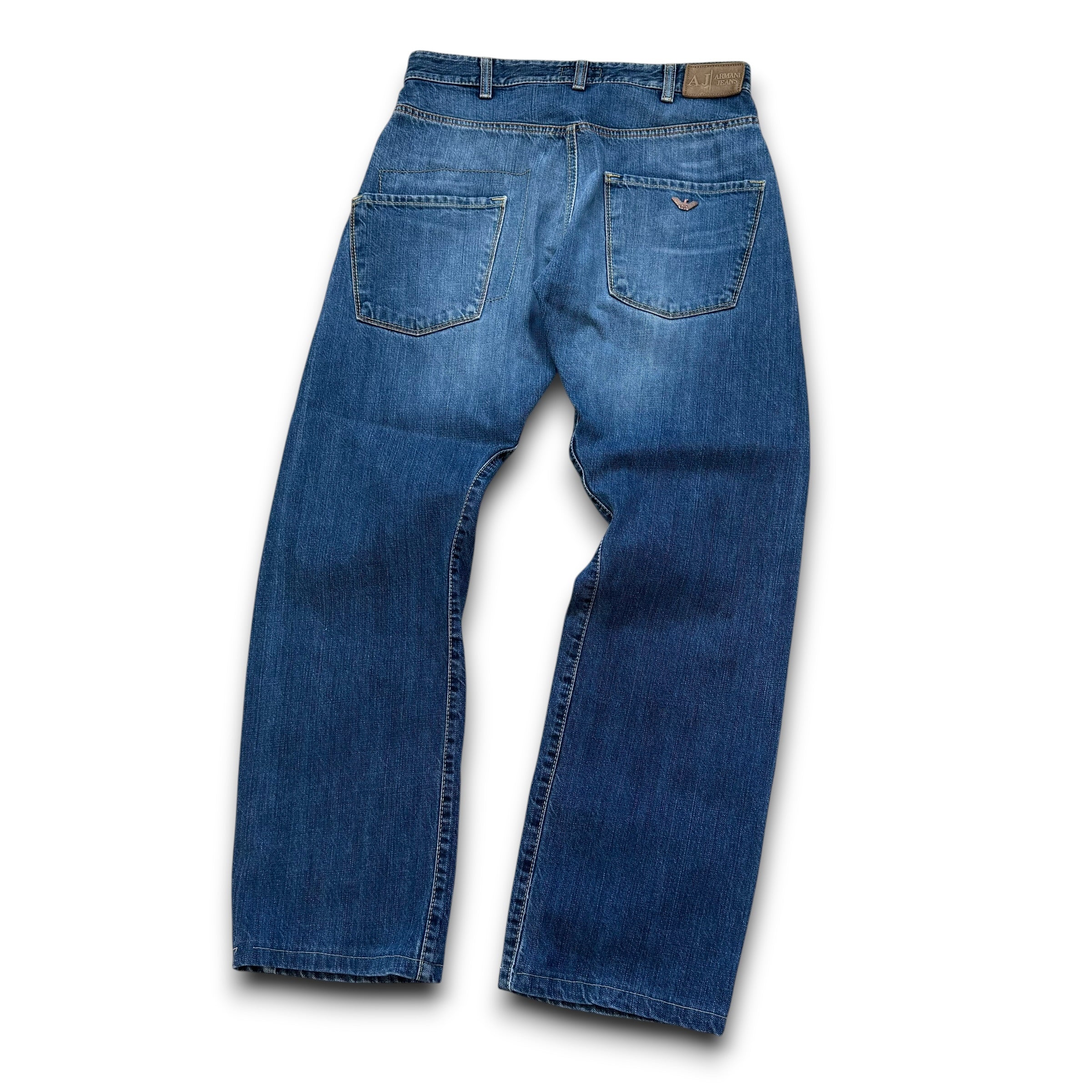 Armani 2000's twisted relaxed fit denim bootcut jeans (S)