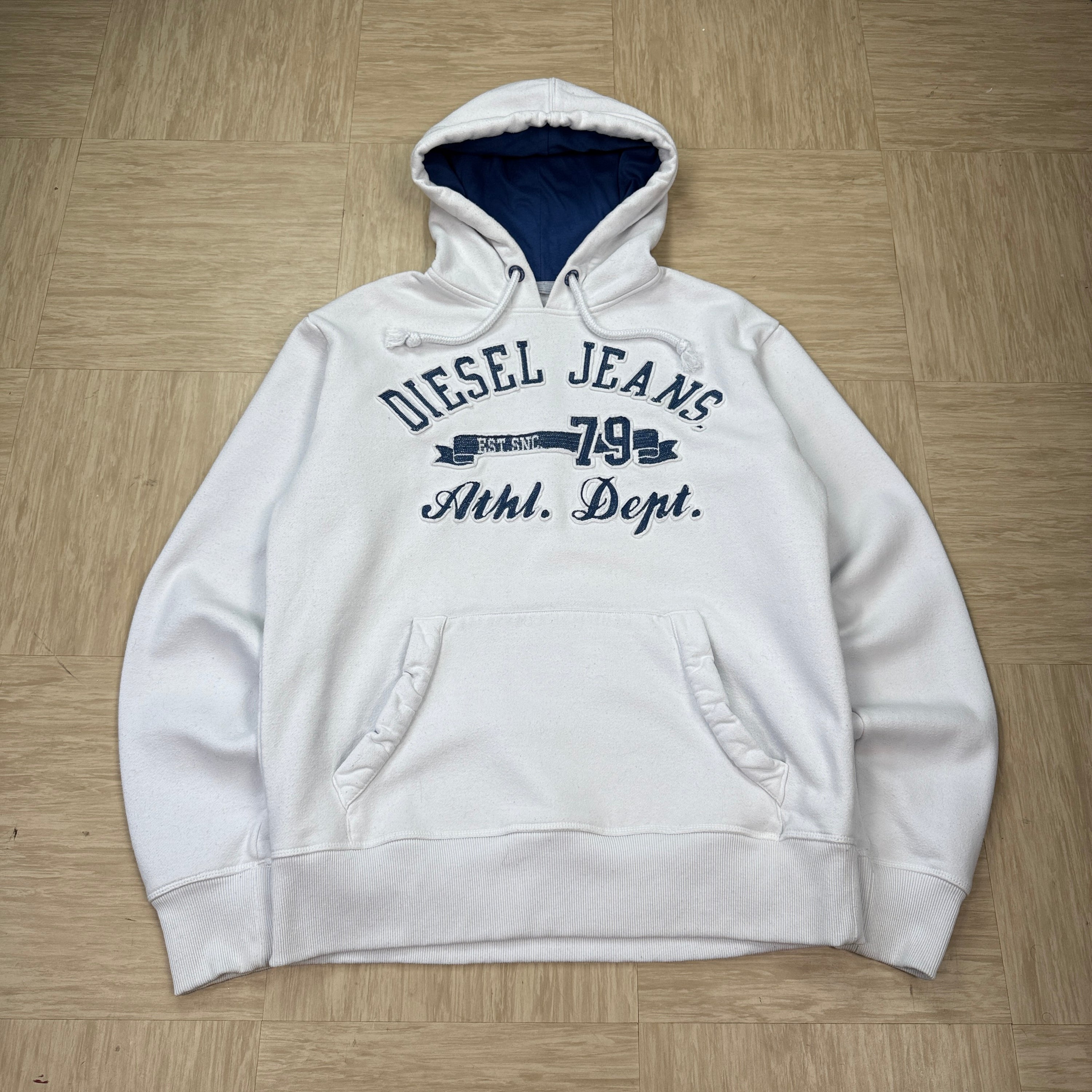 Diesel 1990's graphic embroidered spellout pullover hoodie (L)
