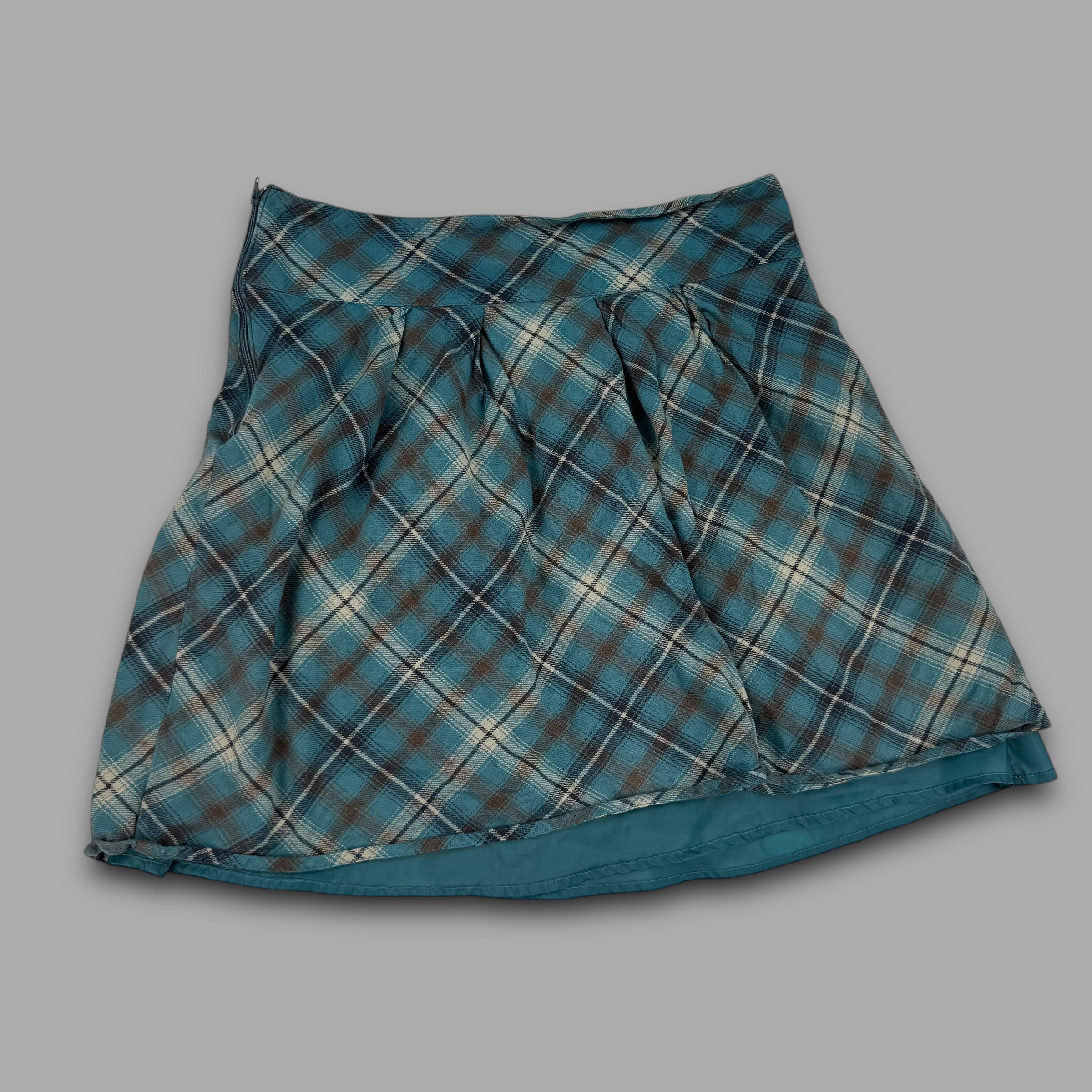 Animal 2000's plaid a-line pleated skirt with pockets (M) wms
