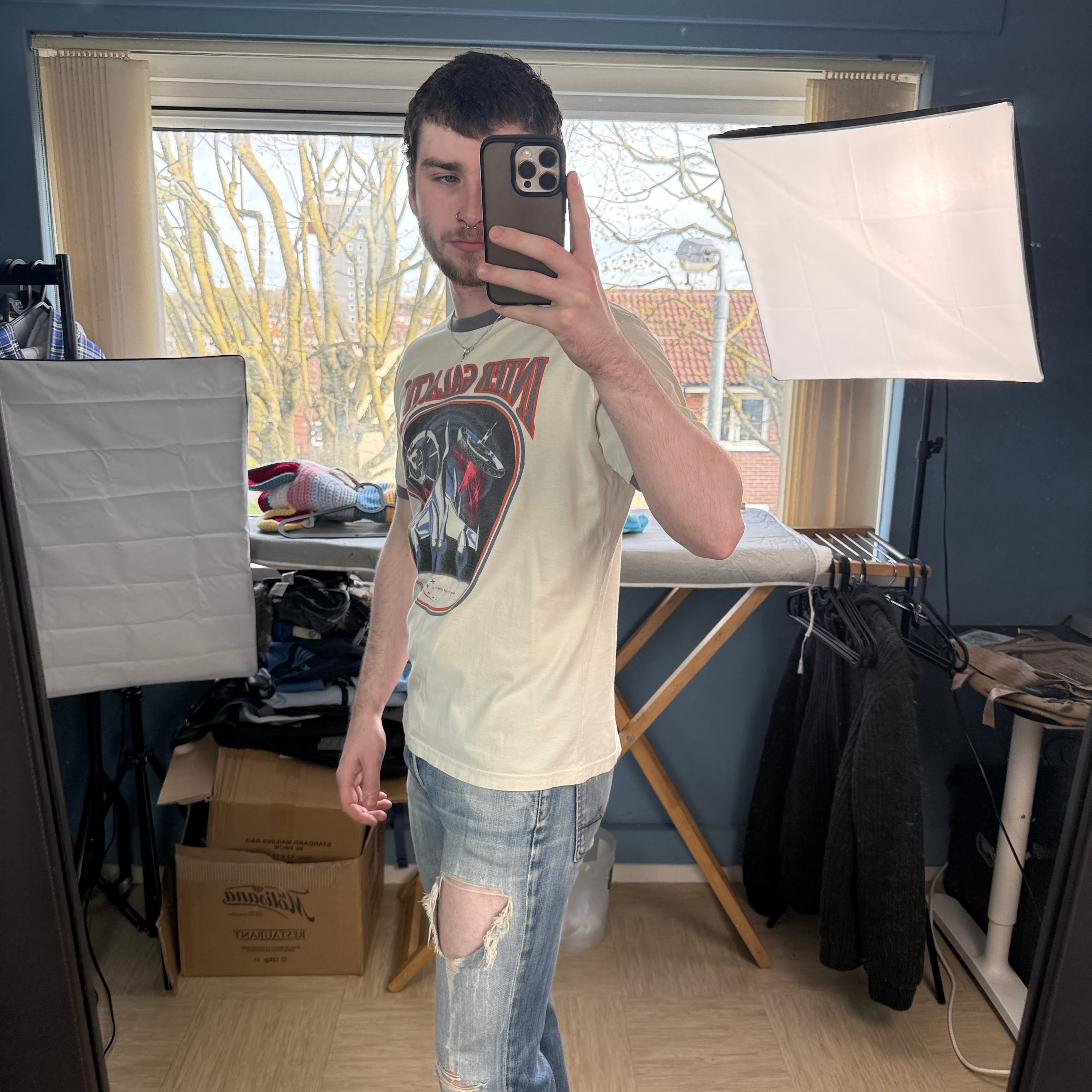 Diesel 2000's inter galactic graphic ringer tee (M)