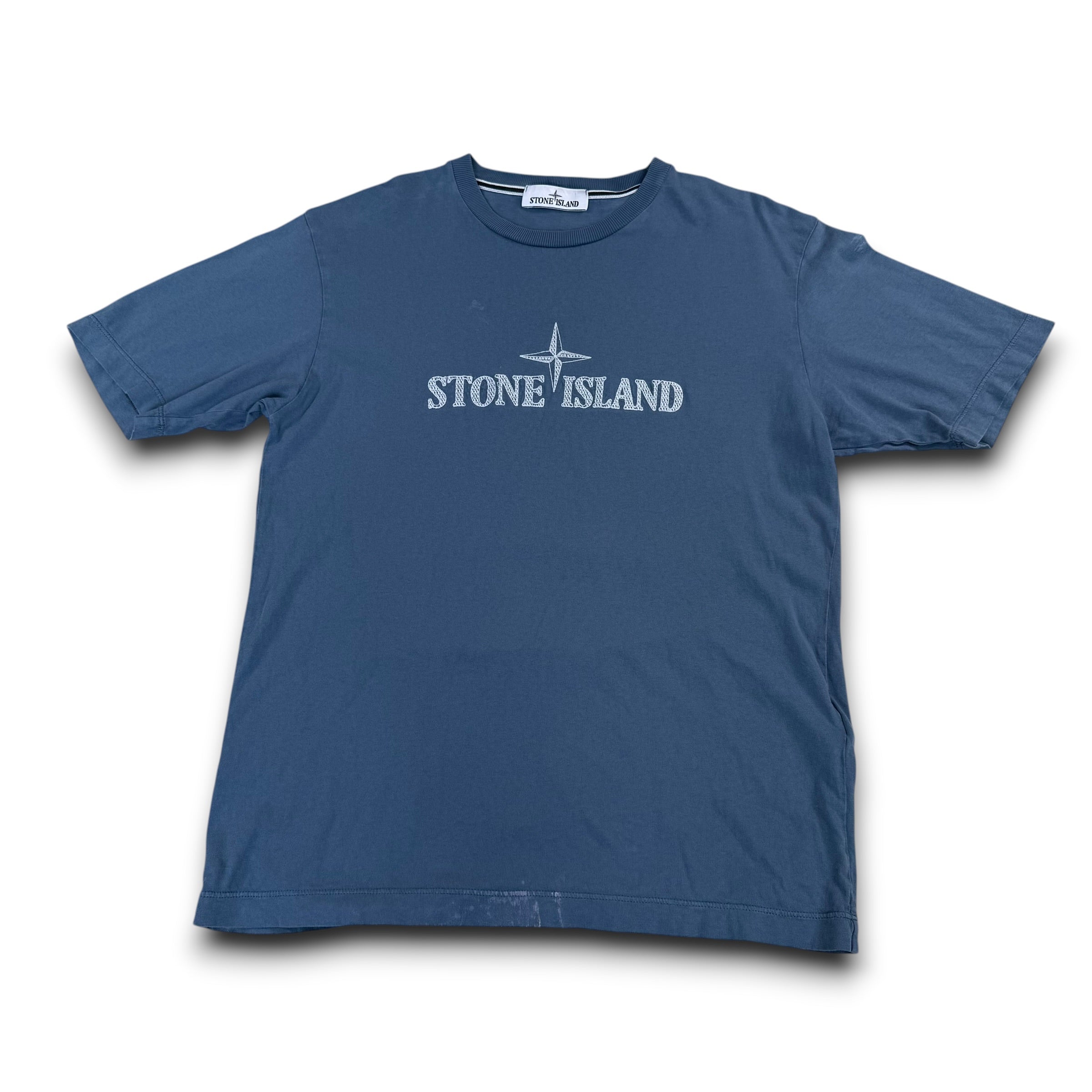Stone island graphic embroidered spellout tee (S)