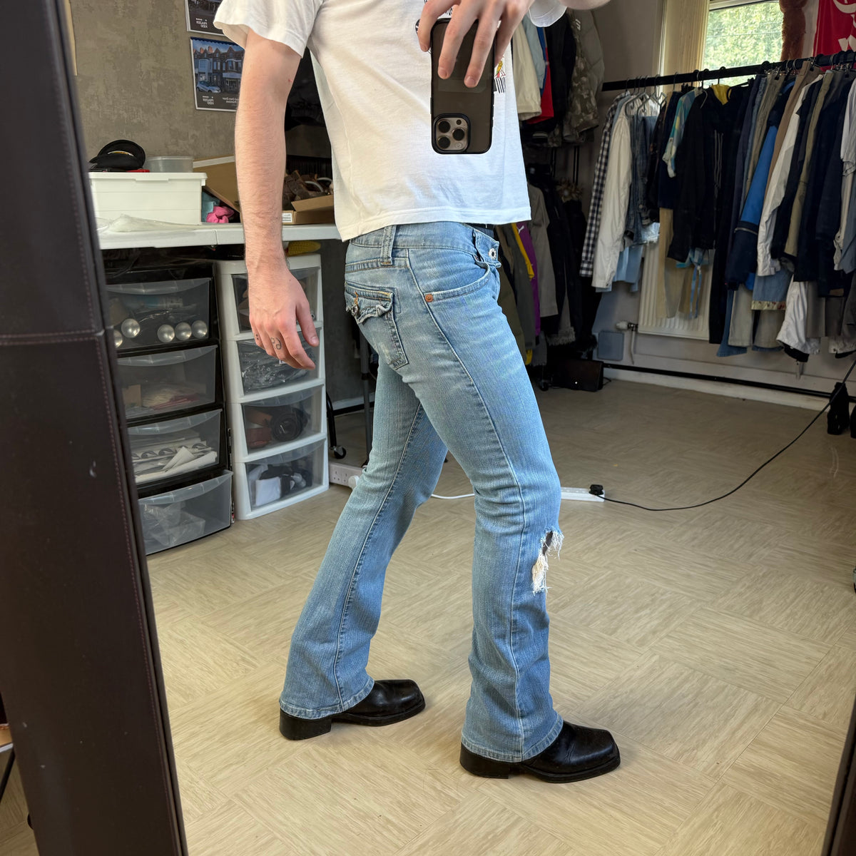 Levi 527 2000's slouch flare denim jeans (S)