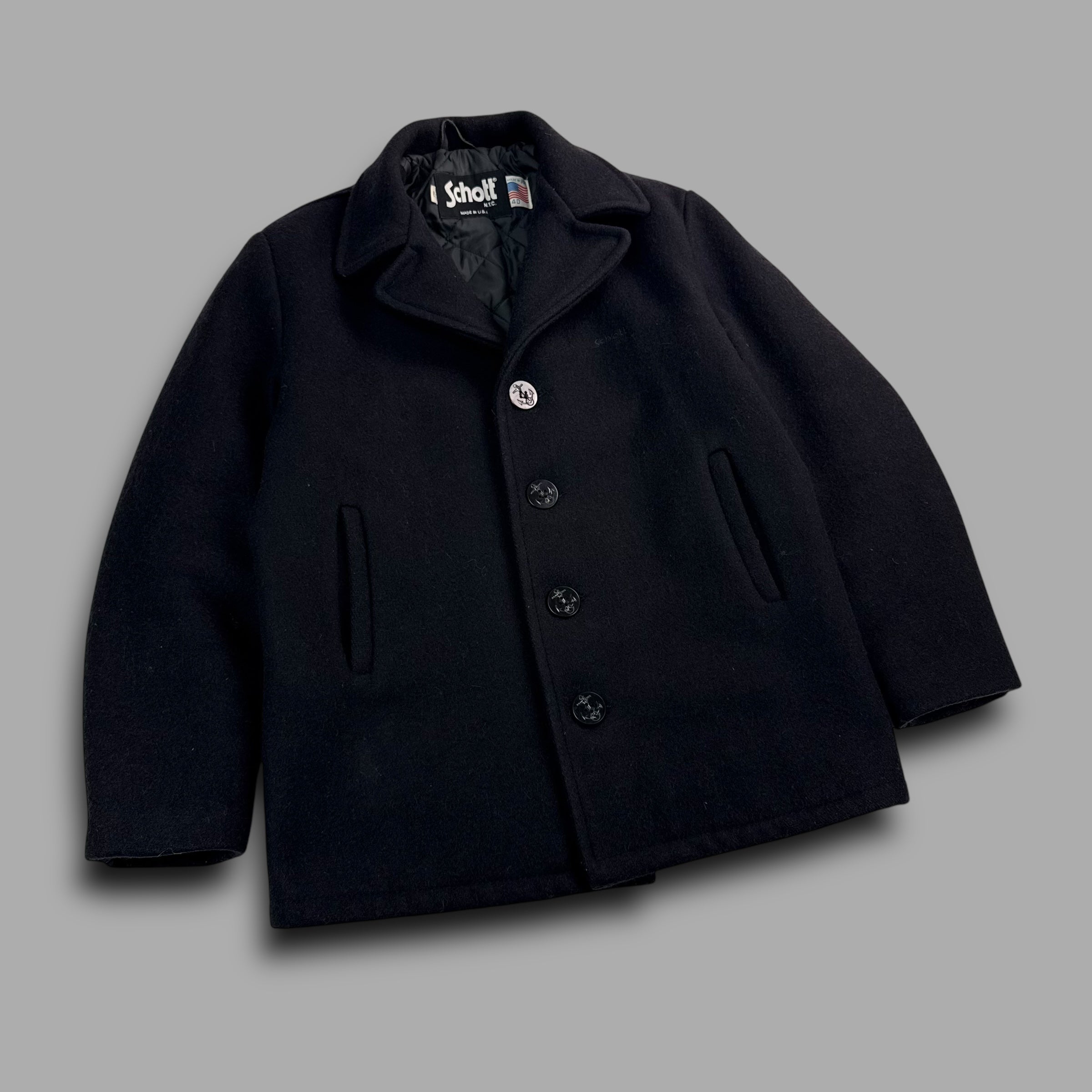 Schott NYC 2000's made in USA peacoat (M)