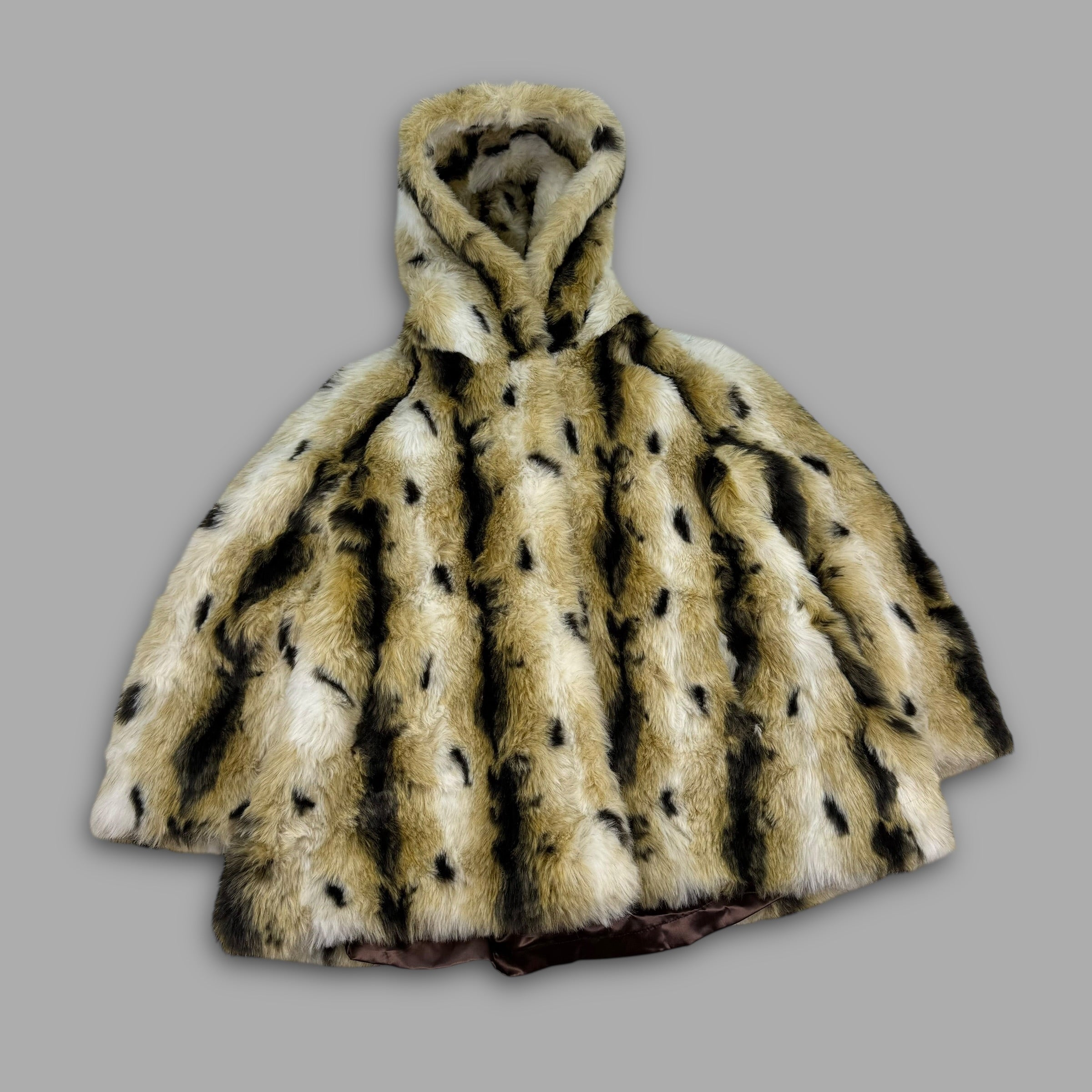 Marble 2000's faux lynx fur hooded coat with clasp closures (XS) wms