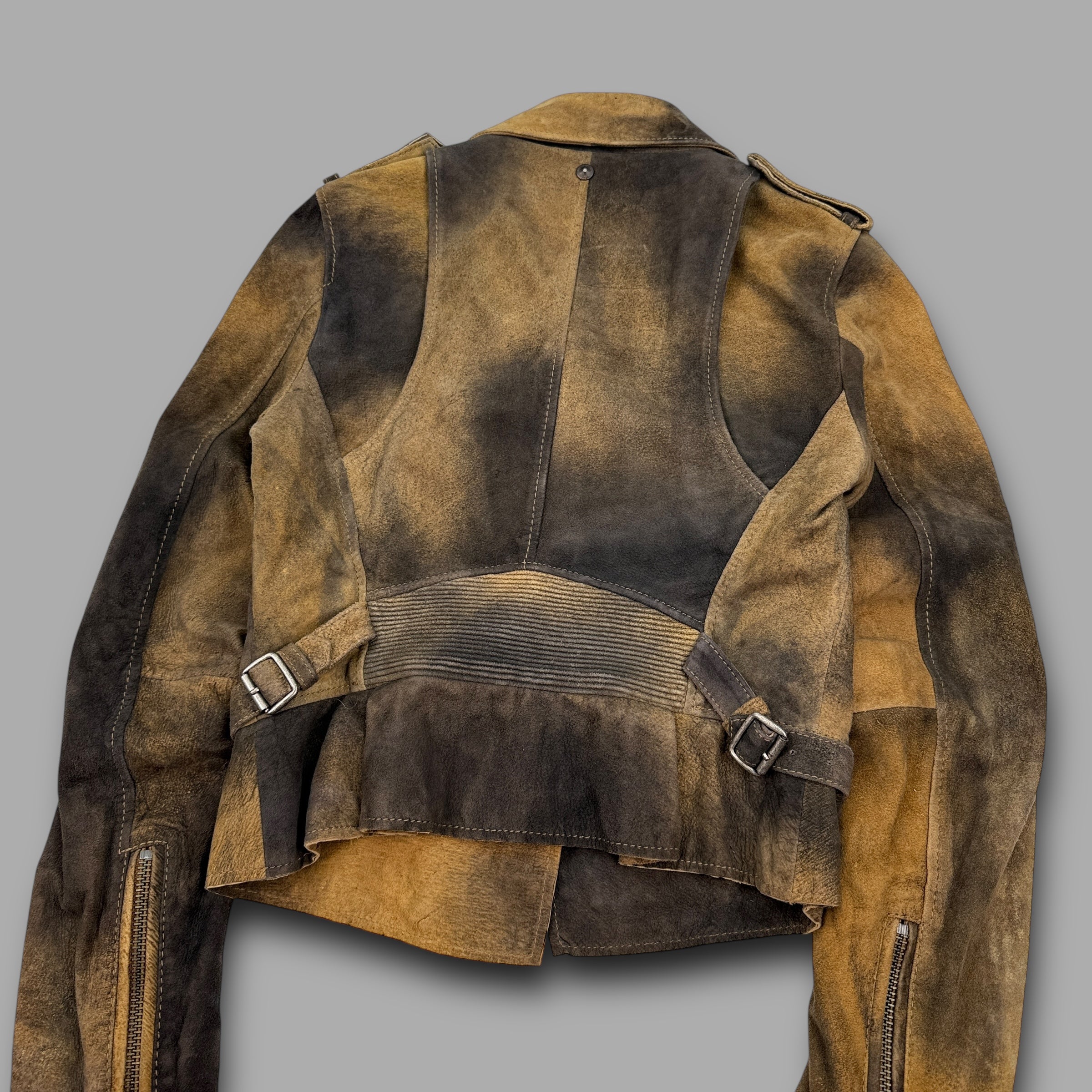 Diesel 2000's leather lambskin asymmetrical zip biker jacket (S) wms