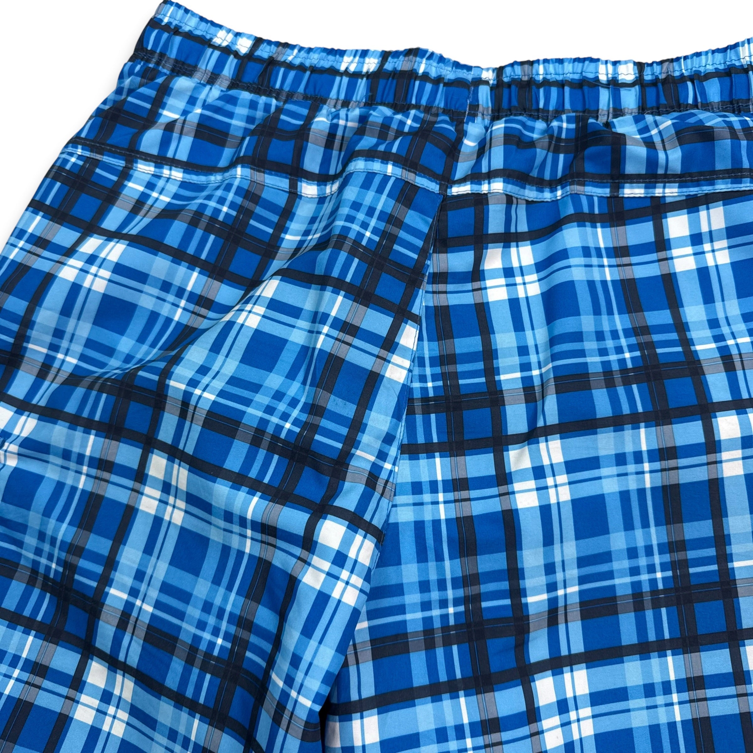 Lonsdale 2000's baggy plaid blue swim shorts (M)