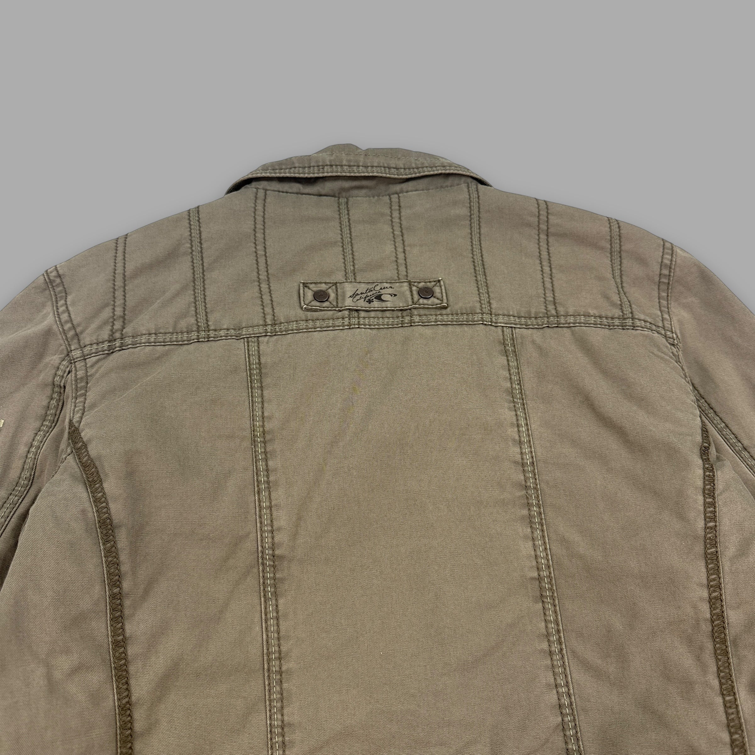 O'Neill 2000's multi-pocketed, pop button, embroidered utility jacket (L) wms