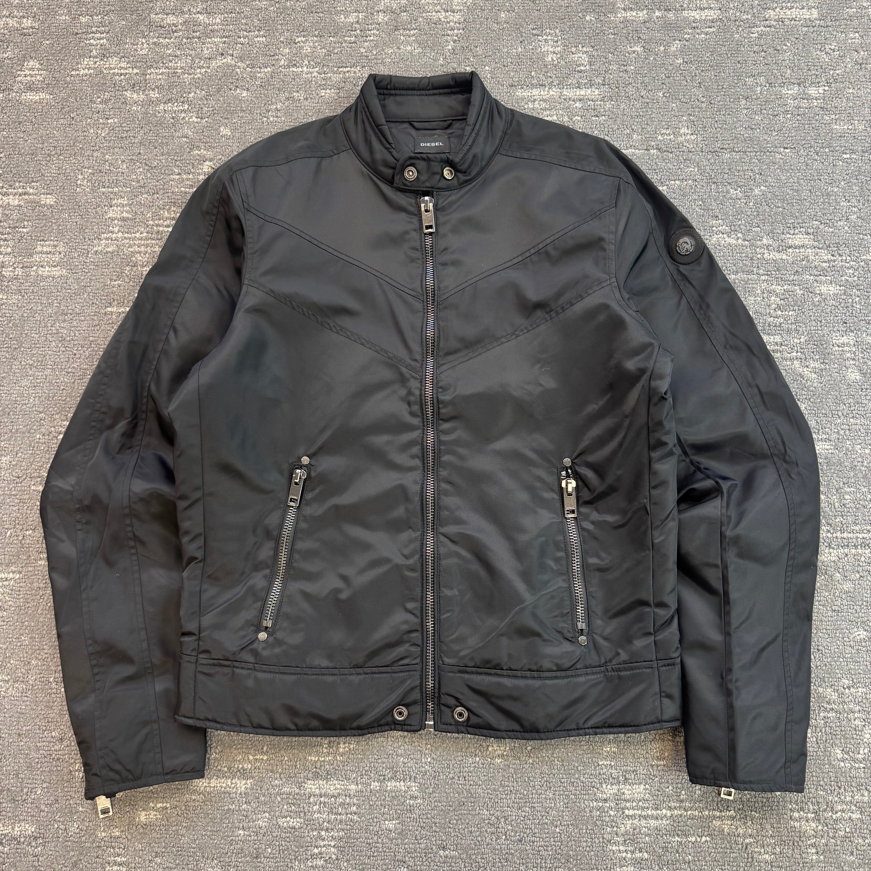 Diesel 2000's technical nylon fitted biker jacket (L)