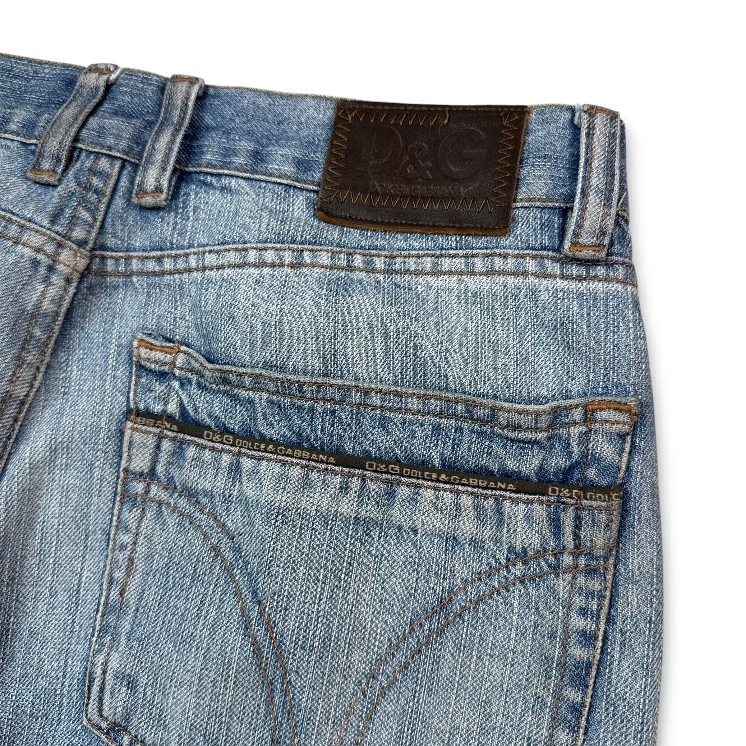 Dolce and gabbana 2000's relaxed washed denim straight leg jeans (S)