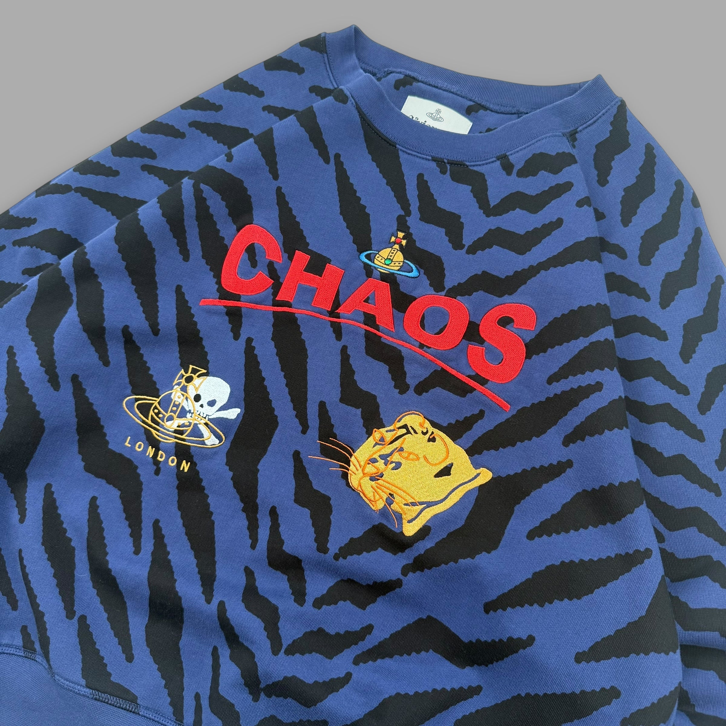 Vivienne westwood 'chaos' raglan cheetah print sweatshirt (L)
